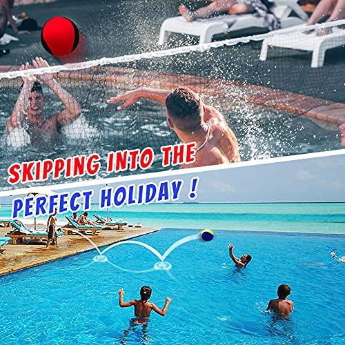 Guard Glasses Guard Glasses Water Skipping Ball Summer Beach Ball 2-Pack Water Bouncing Balls Grip Ball for Beach Swimming Pool River Lake, Red