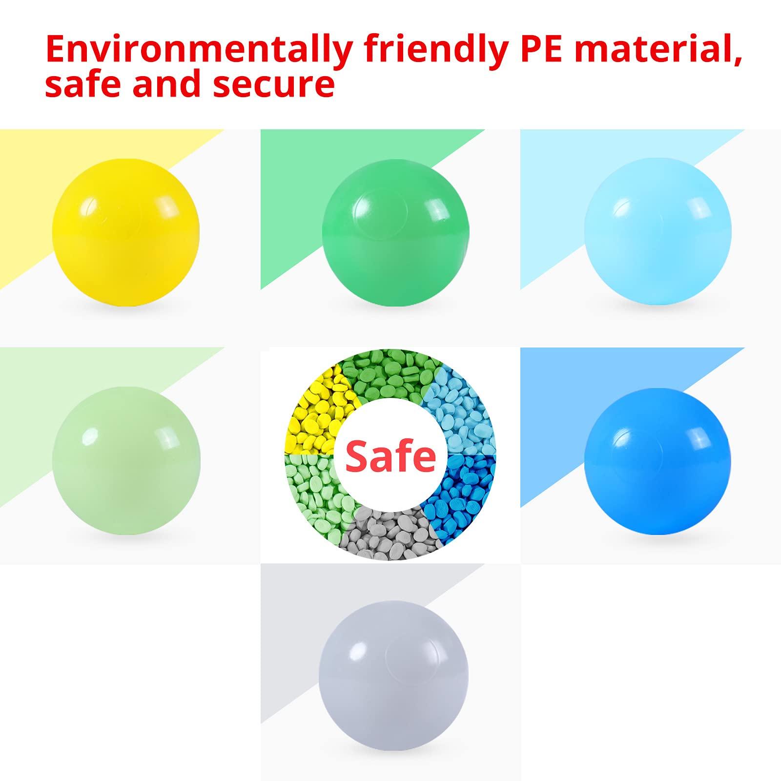 Heopeis Heopeis Ball Pit Balls, 100pcs Plastic Toy Balls for Kids, Crush Proof Ocean Balls Green Balls for Baby Toddler, Ball Pool Play Tent, Baby Kiddie Pool Water Toys, Party Decoration