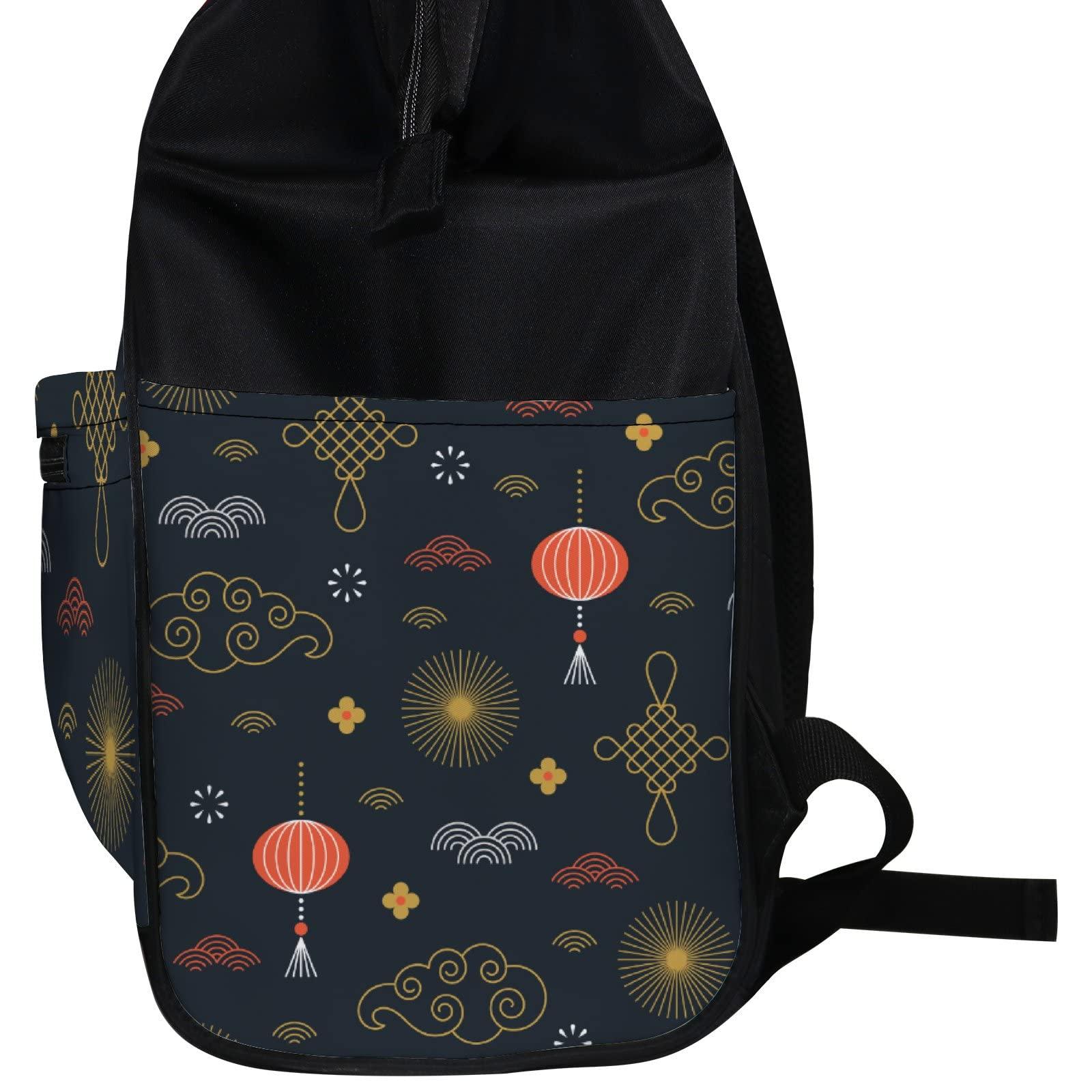 Hapuxt Diaper Bag Mummy Backpack Chinese New Year Decor Elements Multifunction Baby Nappy Bag Large Capacity Nursing Bags Waterproof Travel Backpack