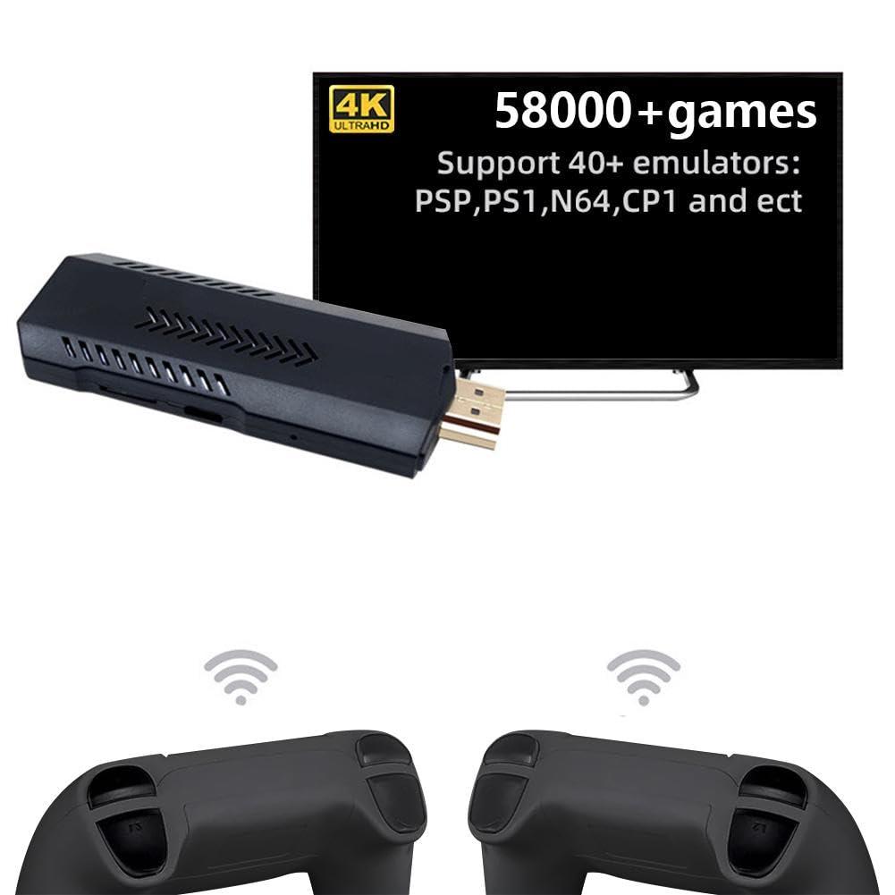 ToysCentral Basics X2 Ultra Game Stick 4k, Retro Game Stick with Built-in 9 Emulators, 58,000 Games, 4K HDMI Output, Retro Game Stick 2.4G Wireless Controller, Plug and Play Video Games for TV, for All Age