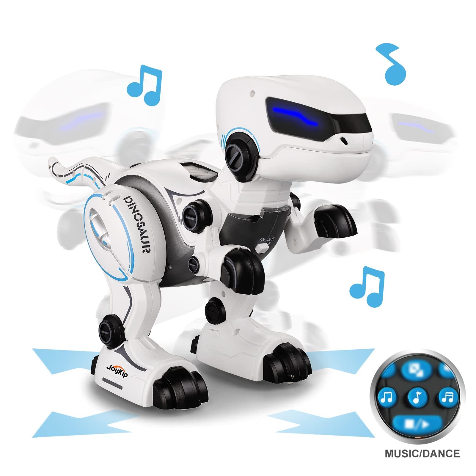 JoyKip Remote Control Dinosaur RC Robot Smart Programmable T-Rex Toy for Kids - Walking Dancing Singing Roaring Dino Robots Toys with LED Lights Gift for Kids Age 3 4 5 6,7+