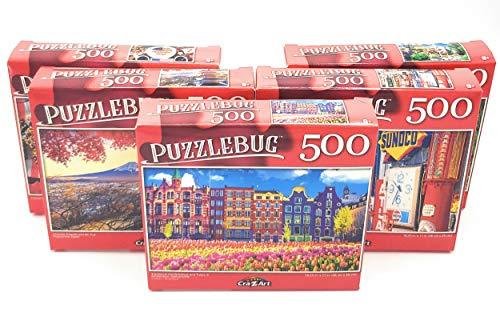 Puzzlebug 500 Piece Puzzle Variety Pack of 5 Different Puzzles - Colorful, Fun Puzzle Designs - Perfect for Kids of All Ages - Puzzlebug, Artbox, CRA-Z-Art