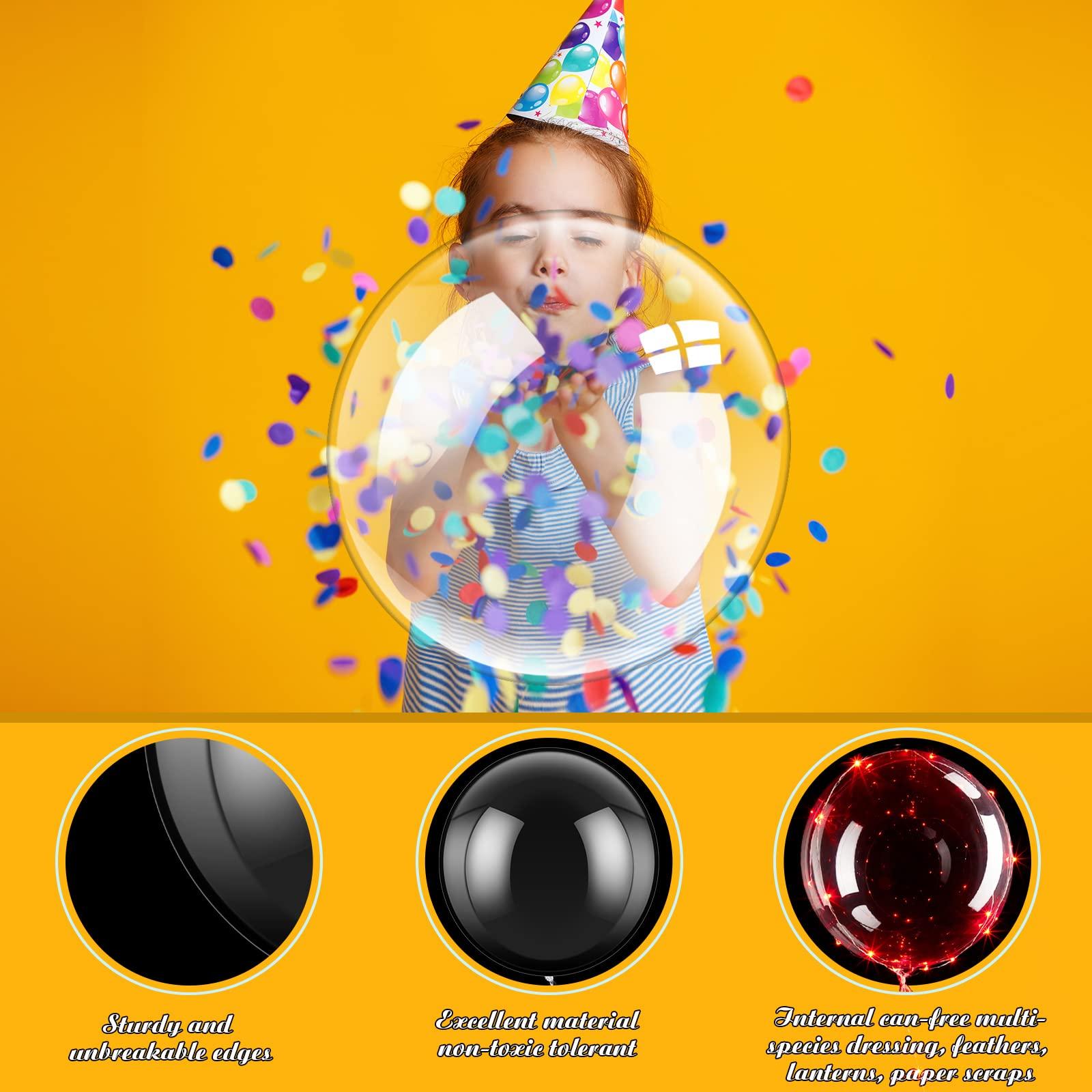 Chivao 100 Pcs Clear Bobo Balloons Large Transparent Stuffing Balloons Pre Stretched Latex Balloons for Christmas Wedding Birthday Party Decorations (24 Inches)