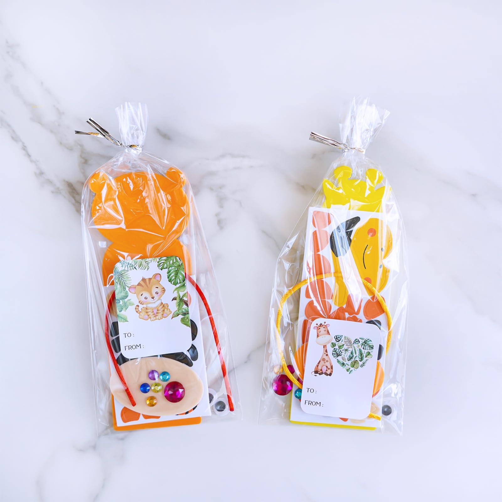 Winlyn Winlyn 32 Sets Jungle Animal Craft Kits DIY Jungle Safari Zoo Wild Animal Bookmarks Decorations Art Sets Tiger Lion Zebra Foam Stickers for Kids Classroom Activities Reading Rewards Party Favors