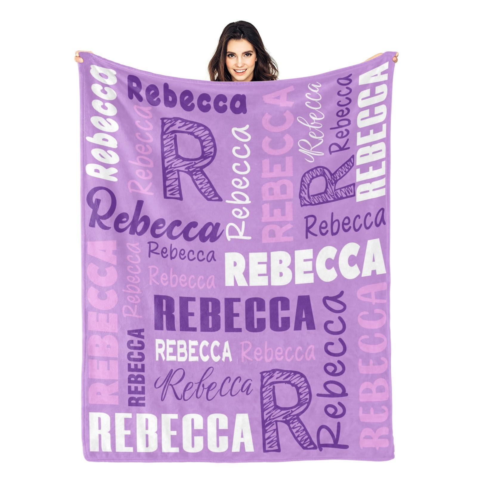 Finegift Finegift Custom Blanket with Name,Personalized Name Blanket Gifts for Babies,Personalized Blankets for Girls Boys Birthday Christmas with Name (4 Sizes)
