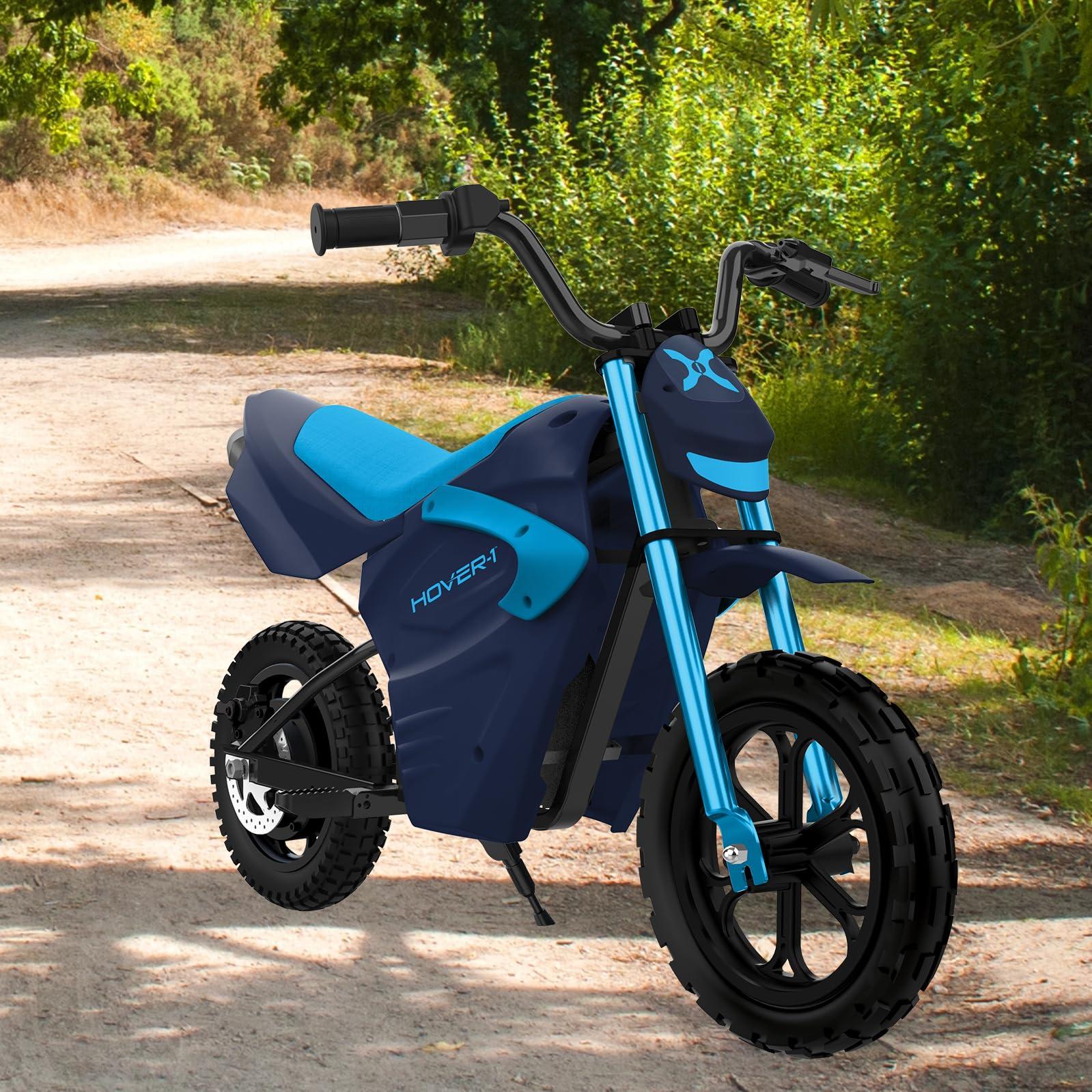 Hover-1 Hover-1 My First Dirt Bike for Kids - 300W Motor, 9MPH Max Speed, 9 Mile Range, 12 Off-Road Tires, 120LB Max Weight, Twist Grip Throttle & Rear Disc Brake Electric Dirt Bike for Kids Ages 5+ Years