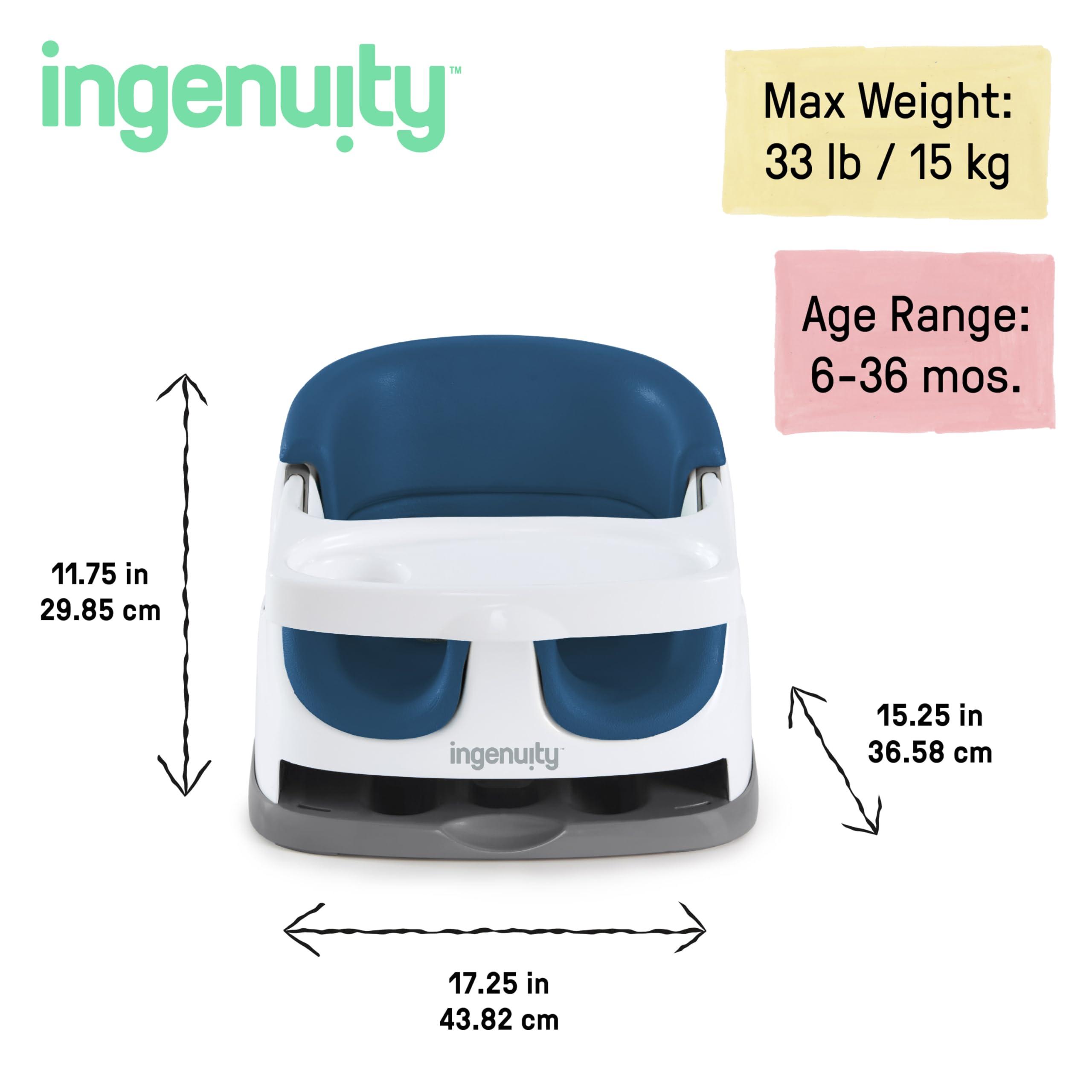 Ingenuity Ingenuity Baby Base 2-in-1 Booster Feeding and Floor Seat with Self-Storing Tray - Night Sky