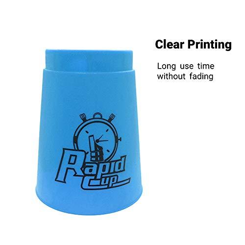 Kuiji Quick Stacks Cups Sports Stacking Cups Speed Training Game Classic Interactive Challenge Competition Party Toy Set of 12 with Carry Bag-Blue