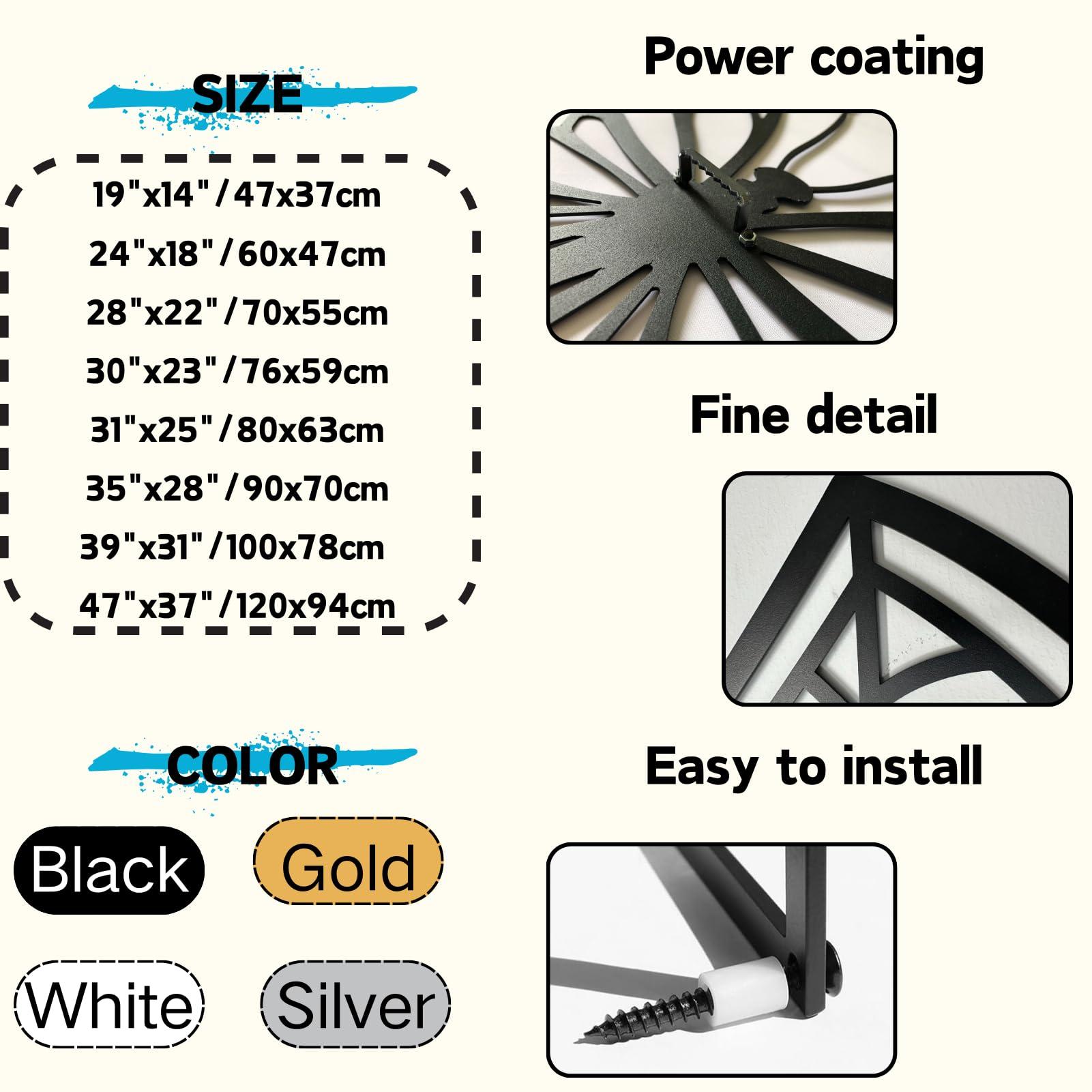 Tawinone Butterfly Metal Wall Art, Butterfly Art Wall Decor, Butterfly Art Wall Decor, Metal Butterflies Outdoor Decor, Butterfly Sign for Livingroom, Bedroom, Bathroom, Office (Silver, 47"x37"/120x94cm)