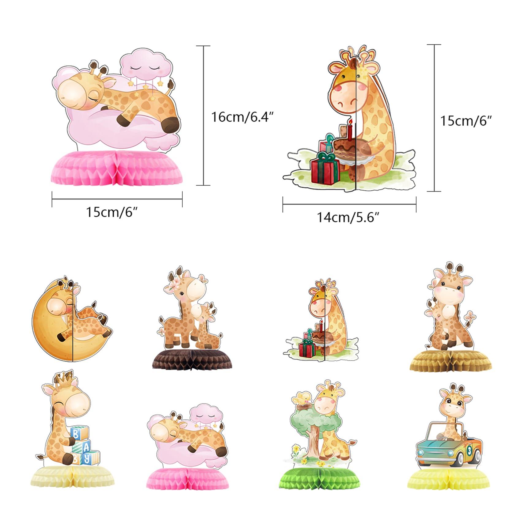 Ylimaf 8 Pack Giraffe Honeycomb Centerpieces Jungle Animal Table Centerpieces Giraffe Party Decorations Giraffe Birthday Party Supplies for Giraffe Baby Shower Decorations