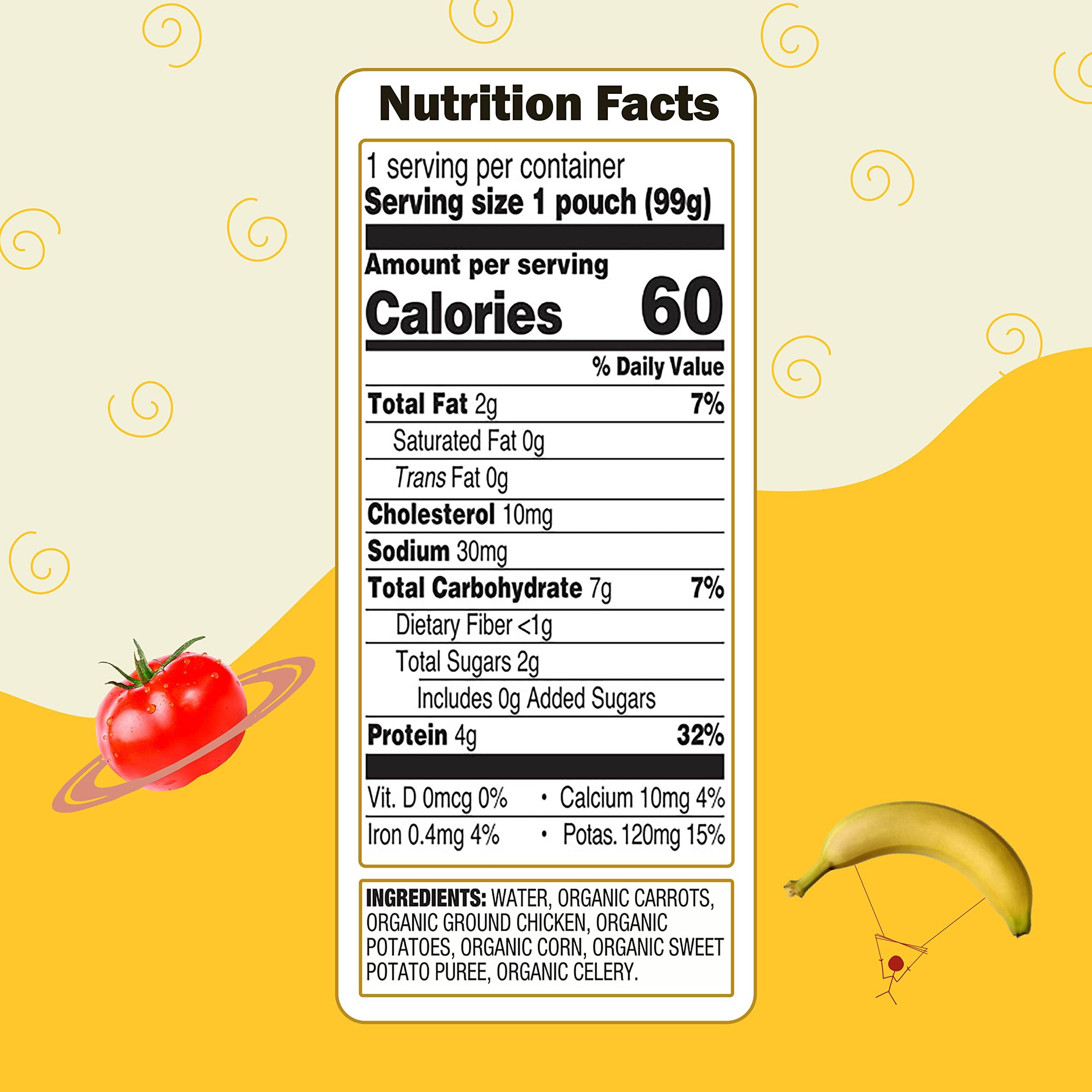 Earth's Best Earth's Best Organic Baby Food Pouches, Stage 3 Homestyle Meal Puree for Babies 9 Months and Older, Organic Chicken Pot Pie Puree, 3.5 oz Resealable Pouch (Pack of 6)