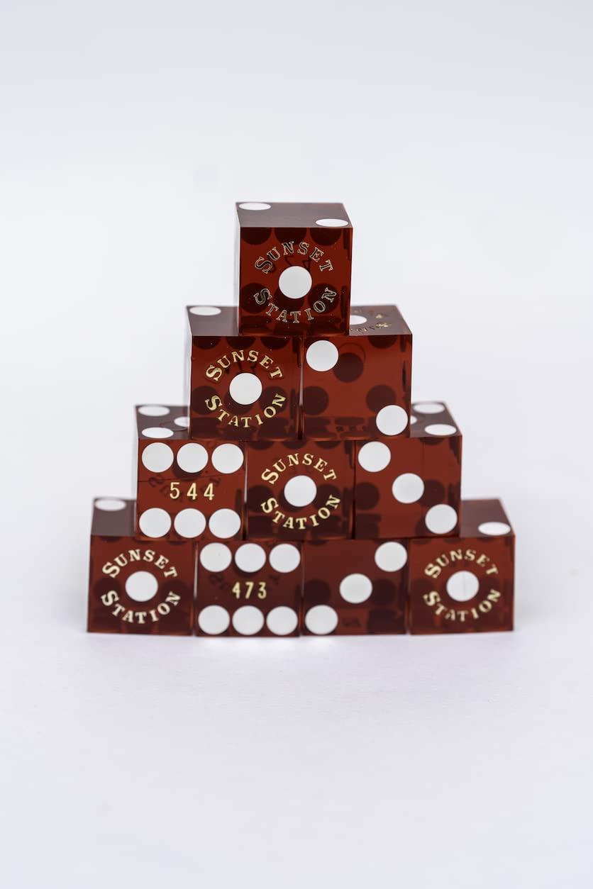 Las Vegas Style Las Vegas Casino Dice Set | Casino Dice Red from Nevada | for Dice Games, Bunco Dice Set, Farkle Game | Set of 10 Red