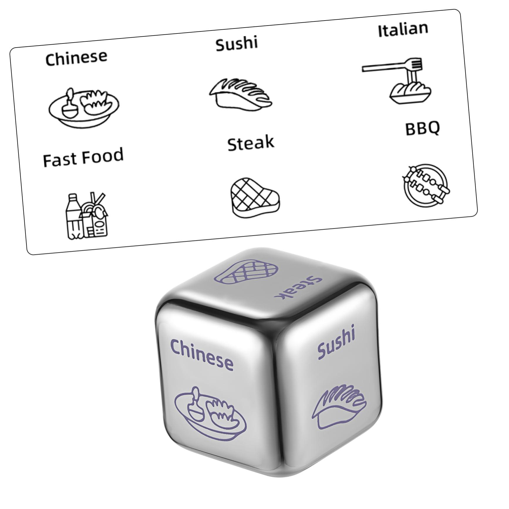Abaodam Abaodam Food Decides The Dice Steel Food Decider Fast Food Decision Choice Decision Making Dinner Decider Movie Decider Dinner Decision Meal Decider Meal Decision Christmas Metal