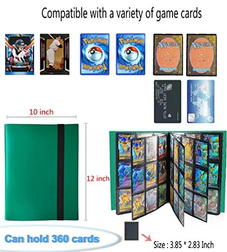 PKMLIFE PKMLIFE Trading Card Binder Holder, 9 Pocket Album Sleeves for Baseball Yugioh MTG TCG Cards, Collection Card Best Protection, 20 Pages Put up to 360 Cards(Greem)