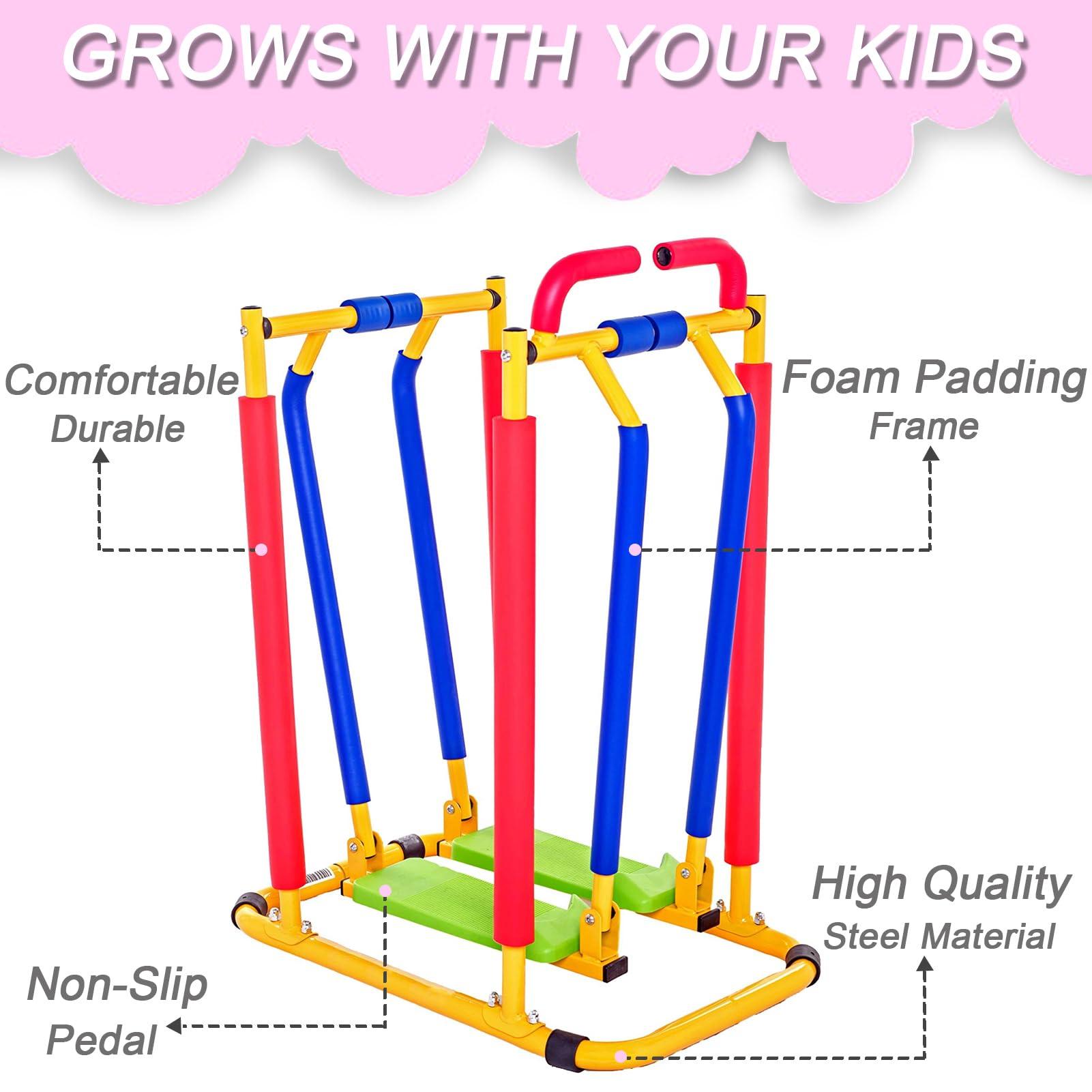 QBDGXFC Fitness Exercise Equipment for Kids, Children's Play Workout Equipment, Adjustable Barbell Toy Set for Kids Fitness, Weight Bench Set Adjustable Barbell Toy Set,C