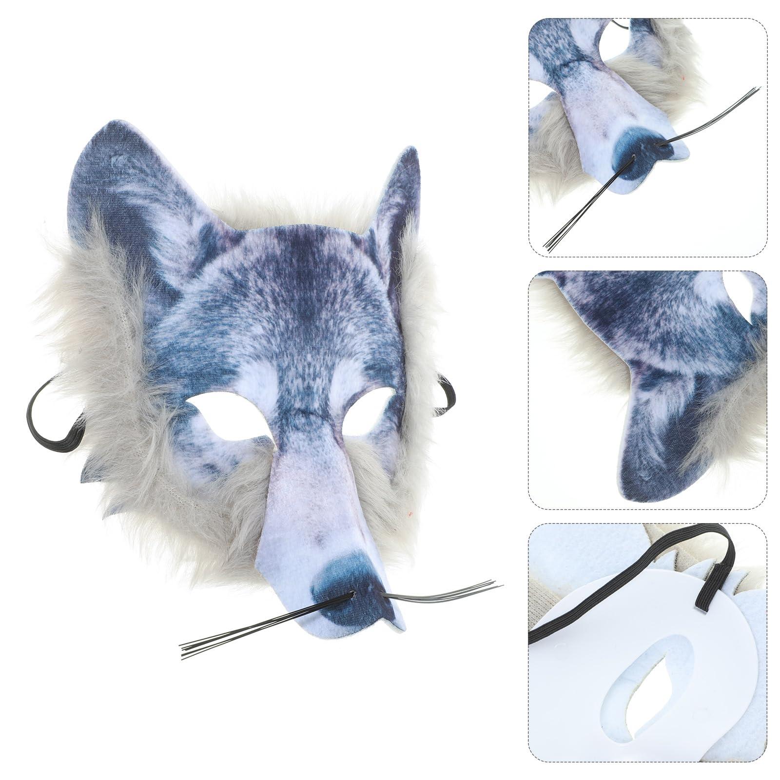 JOINPAYA JOINPAYA Wolf Mask: Furry wolf Mask Halloween Wolf Masks Wolf Costume Accessories for Cosplay Costume Fancy Dress Party