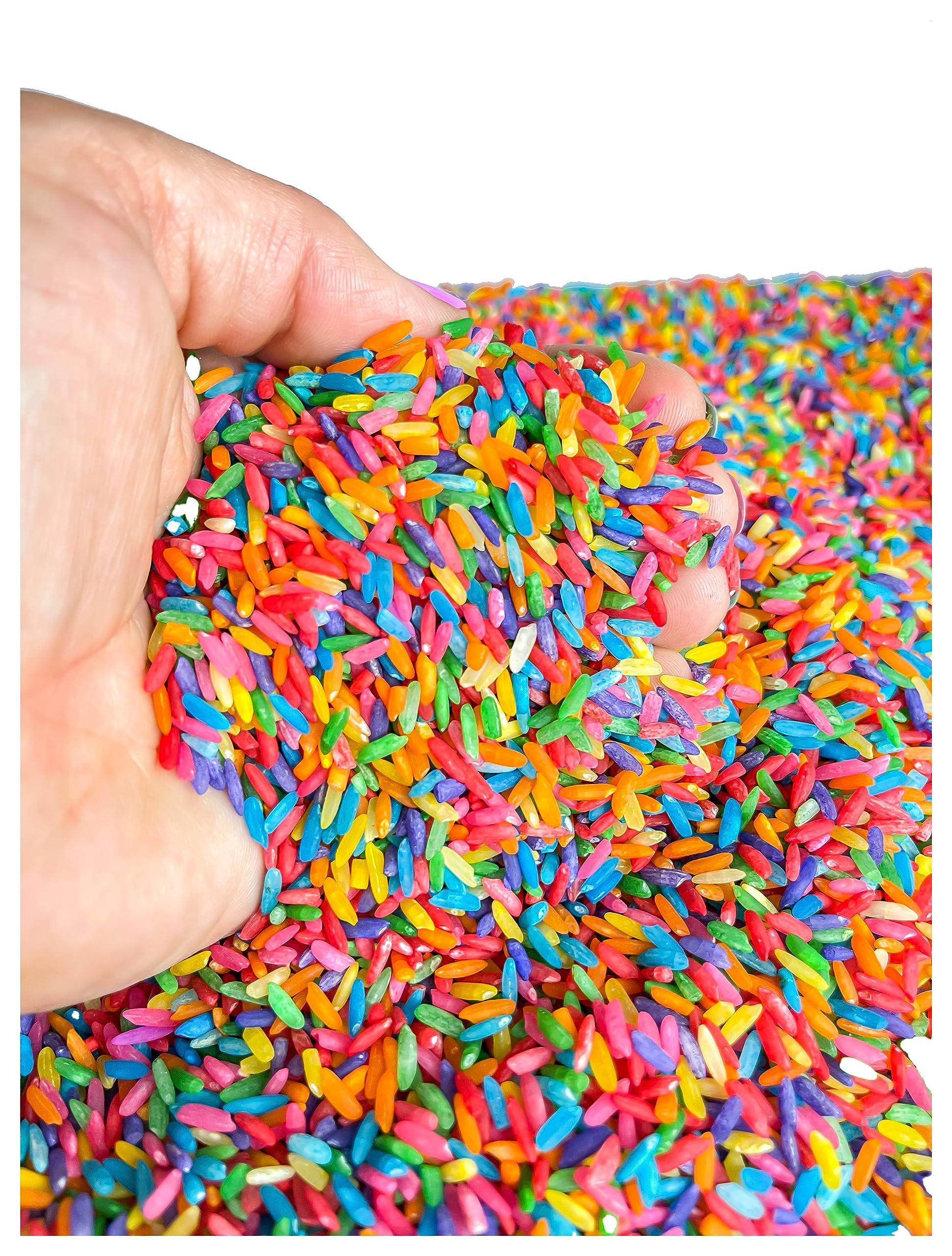 Sensory-N-Stuff Sensory-N-Stuff Rainbow Rice Sensory Bin Filler for Sensory Table - Colored Rice for Sensory Play (4 Cups - 2LB)
