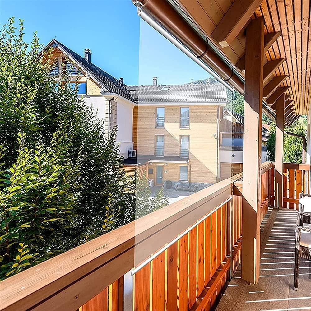 FUFU FUFU Exterior Clear Roller Up Shade with Fittings, 100% Waterproof Clear Roll Blinds for Outdoor Patio Gazebo Balcony Kitchen - 50cm/60cm/80cm/100cm/120cm/140cm/150cm/160cm Wide