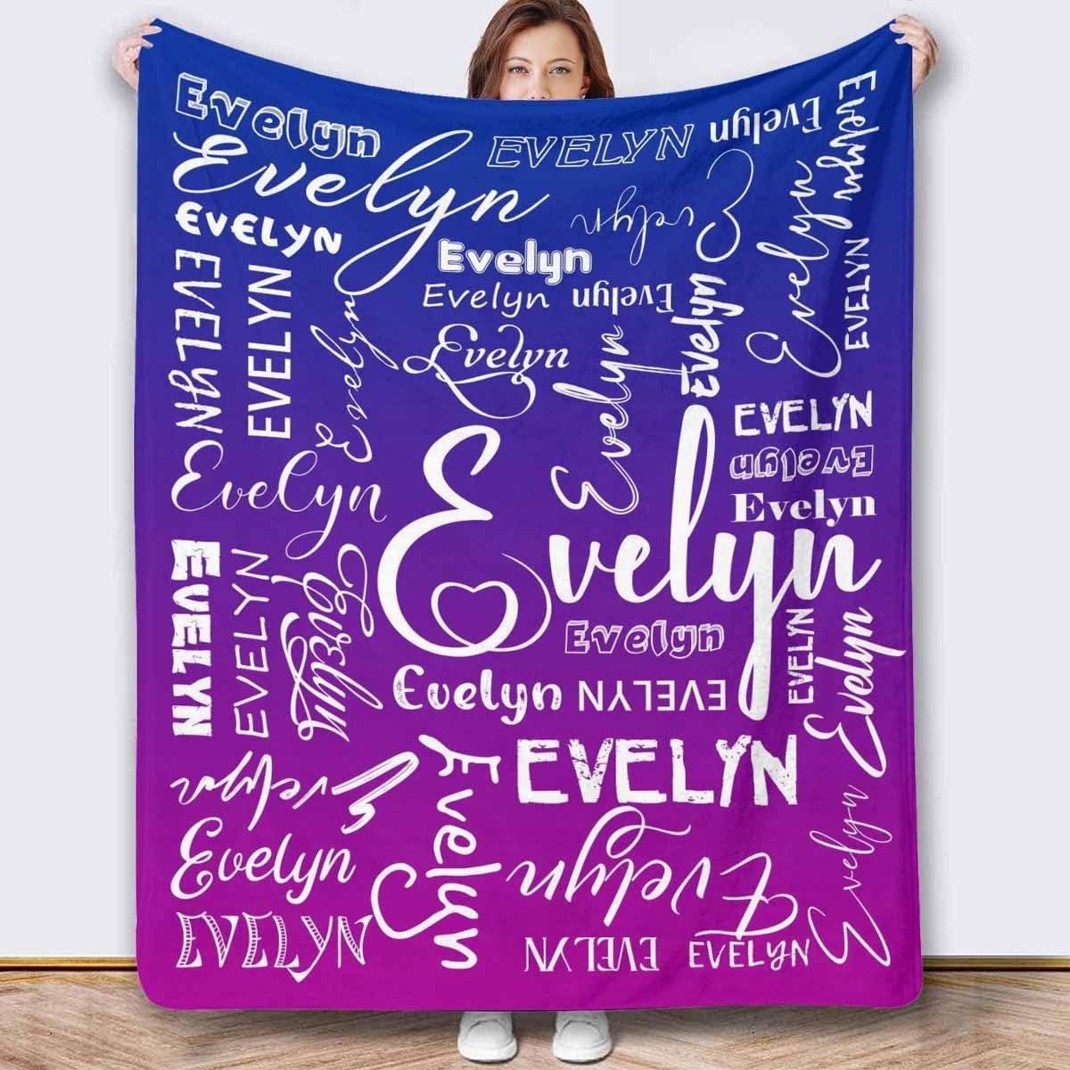 Newcos Customized Name Baby Blankets for Girls Boys Newborn, Personalized Baby Soft Throw Blankets with Different Fonts Name for Daughter Son, Baby Blankets for Bedding Sofa 60"x80"
