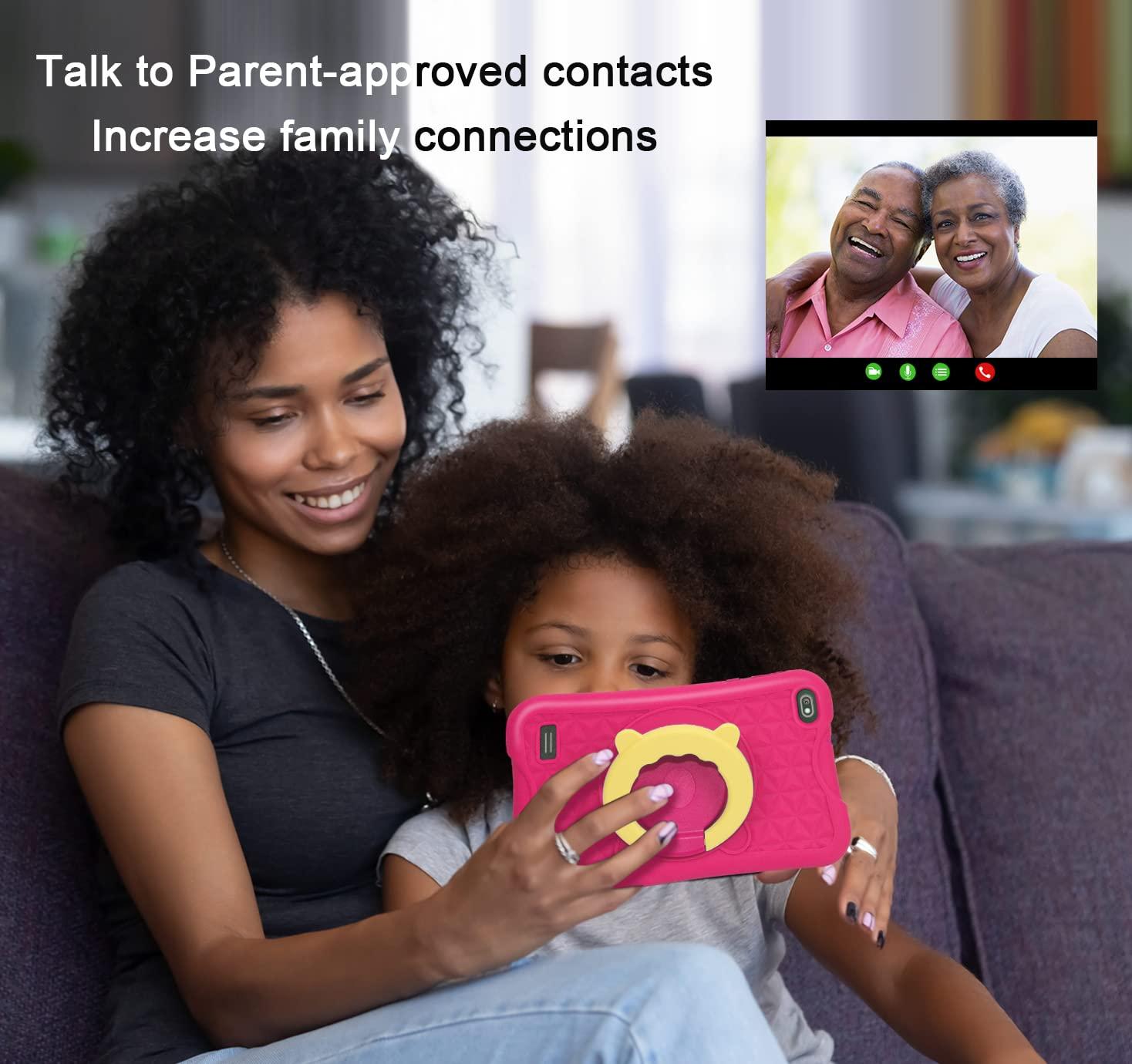 NOBKLEN NOBKLEN Kids Tablet 7 inch, Toddler Tablet for Kids, WiFi, 32GB Tablet for Toddlers, Kids Tablets with Case, Kids Learning Educational APP Pre-Installed YouTube Netflix Parental Control (Pink)