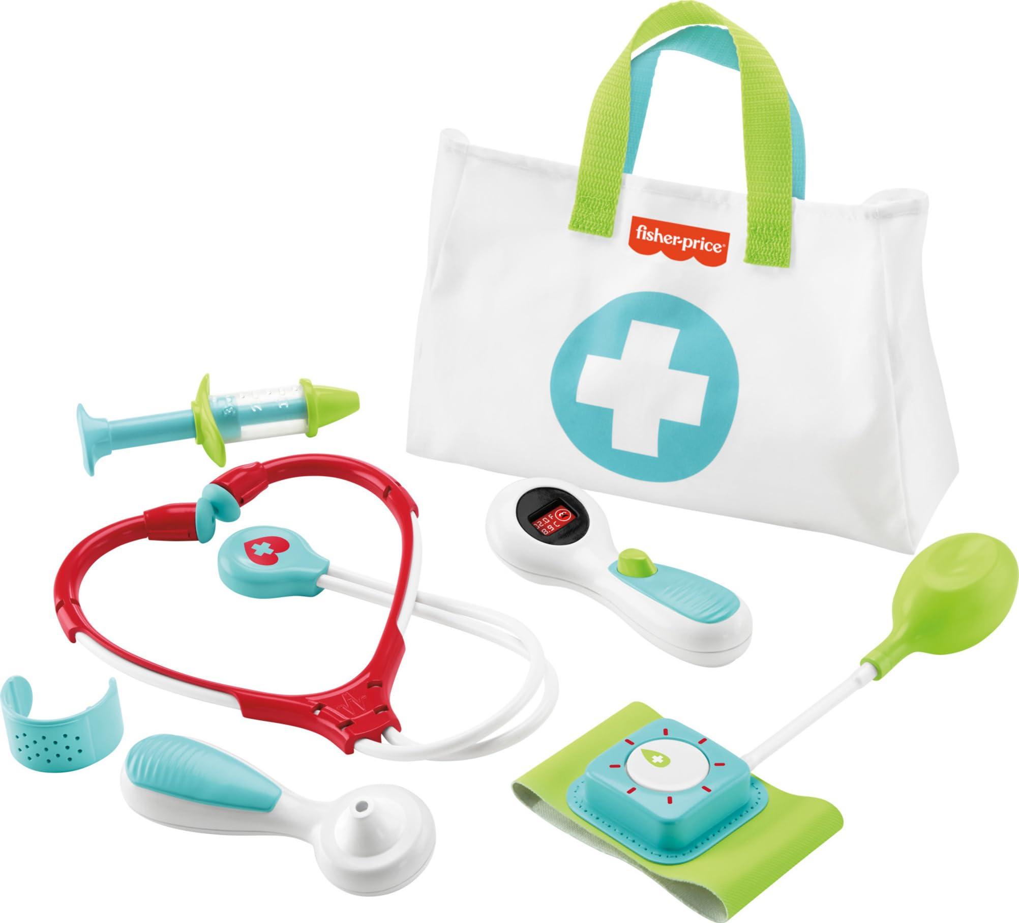 Fisher-Price Fisher-Price Preschool Pretend Play Medical Kit 7-Piece Doctor Bag Dress Up Toys for Kids Ages 3+ Years