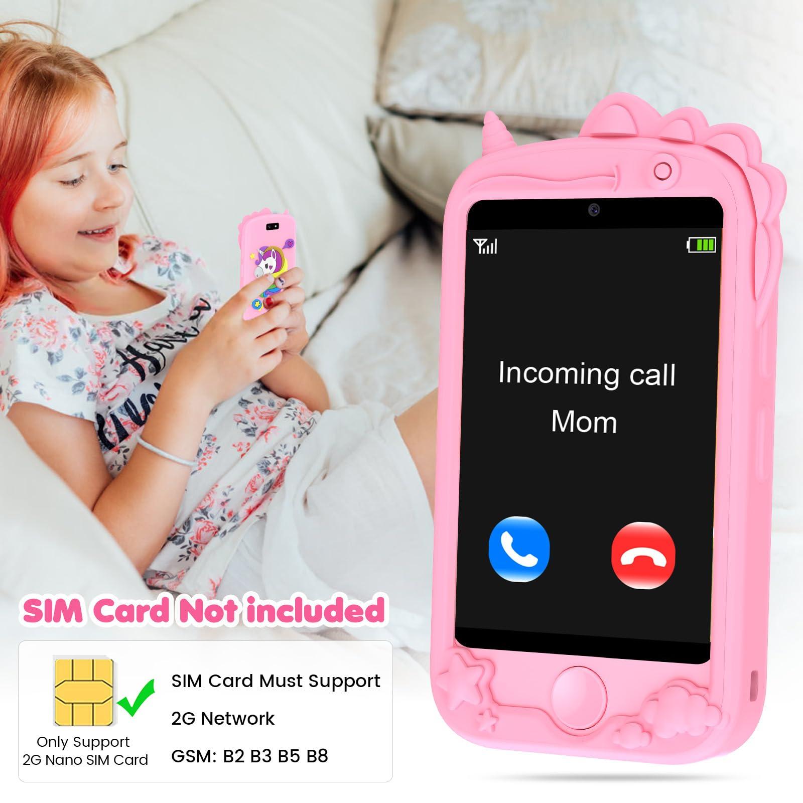 ele ELEOPTION Smart Phone for Kids Toys, Touchscreen Toy Phone for Girls Boys, Kids Phone with Games Interactive Learning Toys for 3 4 5 6 7 8 9 10 Year Old Christmas Birthday Gifts Pink