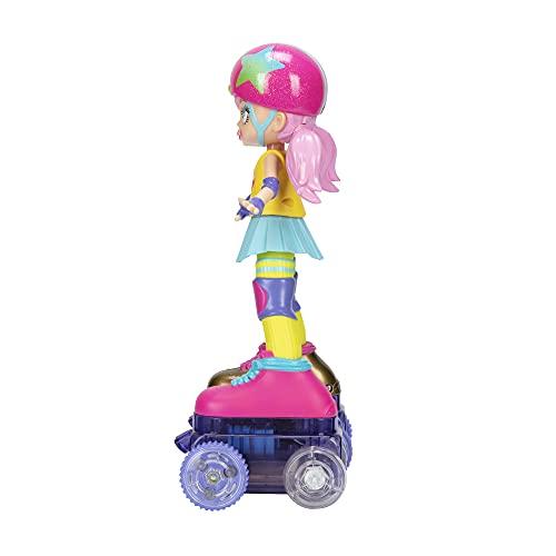 Roller Girl JAKKS Pacific Rock N Rollerskate Doll Rainbow Riley Light Up Remote Control Rollerskating Doll - Plays Music and Skates!, 10\" H