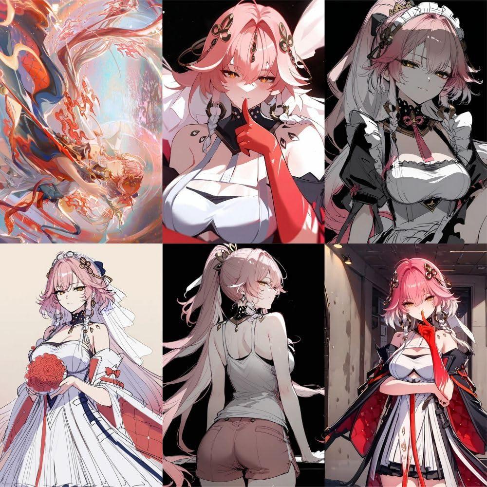 TEMIHrbe Changli Stickers for Game Wuthering Waves 126Pcs 1.5 * 1.1inch Stickers Removable DIY Material Decoration