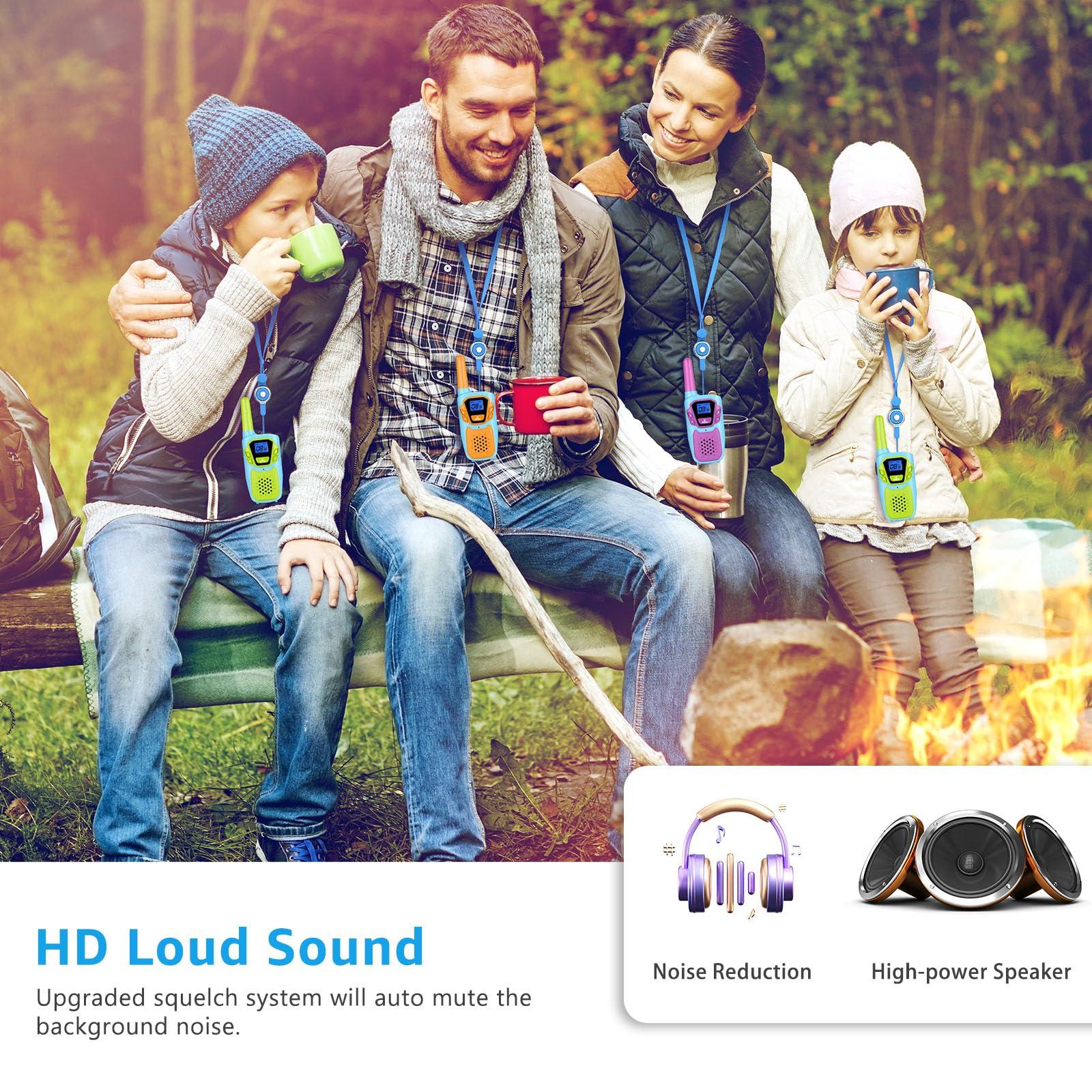 Topsung Topsung Walkie Talkies for Kids Long Range Rechargeable 4 Miles NOAA Walkie-Talkies for Adults Seniors Toddlers Boys Girls Teens 3 Pack, Family Pink 2 Way Radio Toy for Adventure Camping Skiing Cruise