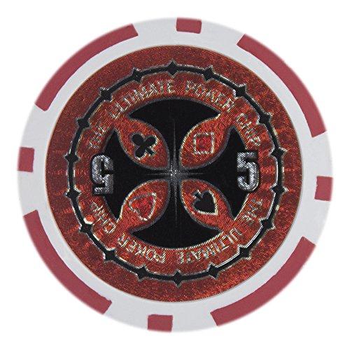 Brybelly Brybelly The Ultimate Poker Chip Holo Inlay Heavyweight 14-gram Clay Composite - Pack of 50 ($5.00 Red)