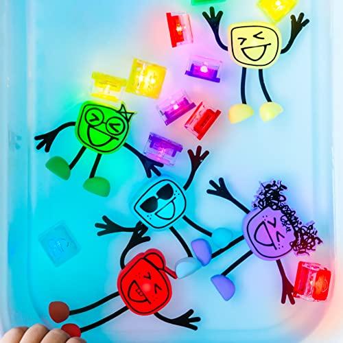 Glo Pals Glo Pals Party Pal Water-Activated Bath Toy with 6 Reusable Light-Up Cubes for Sensory Play