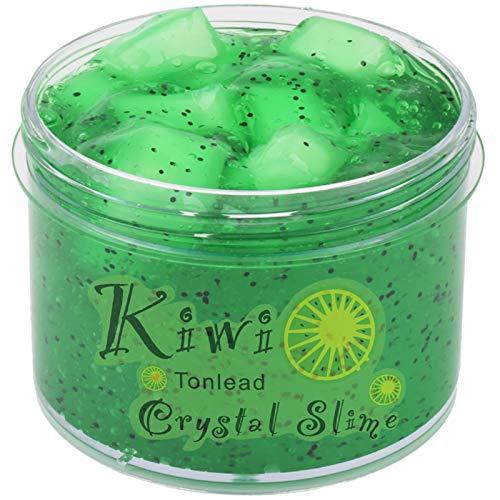 Tonlead Kiwi Green Clear Slime 7OZ Premade Crystal Slime for Girls Boys, DIY 200ML Crunchy Clear Slime for Kids Toys Art Craft Birthday Party Favor