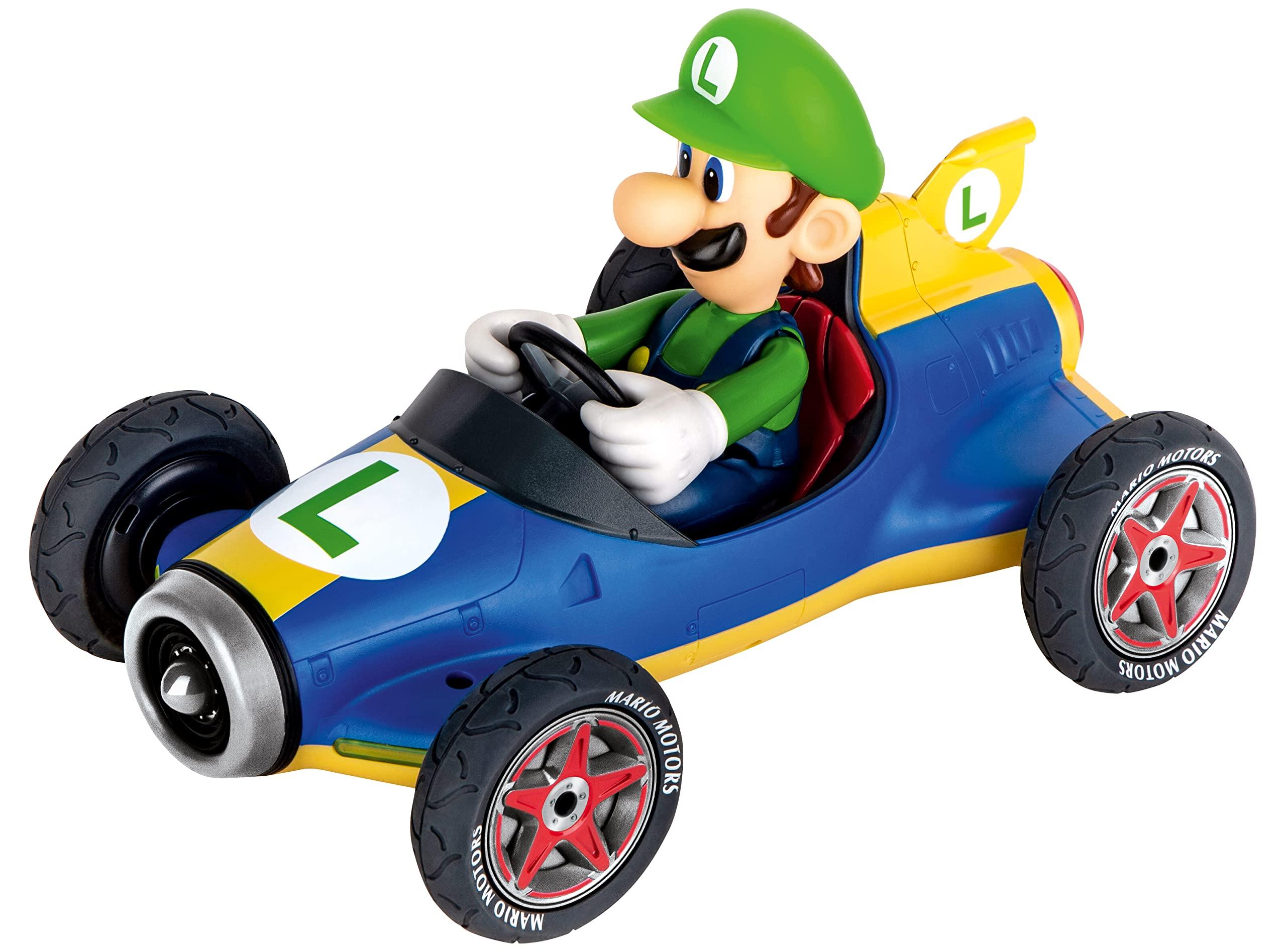 Carrera Carrera Pull & Speed 15813018 Official Licensed Kids Mario Kart Toy Car Pull Back Vehicle for Ages 3 and Up - Mach 8 Mario/Mach 8 Luigi