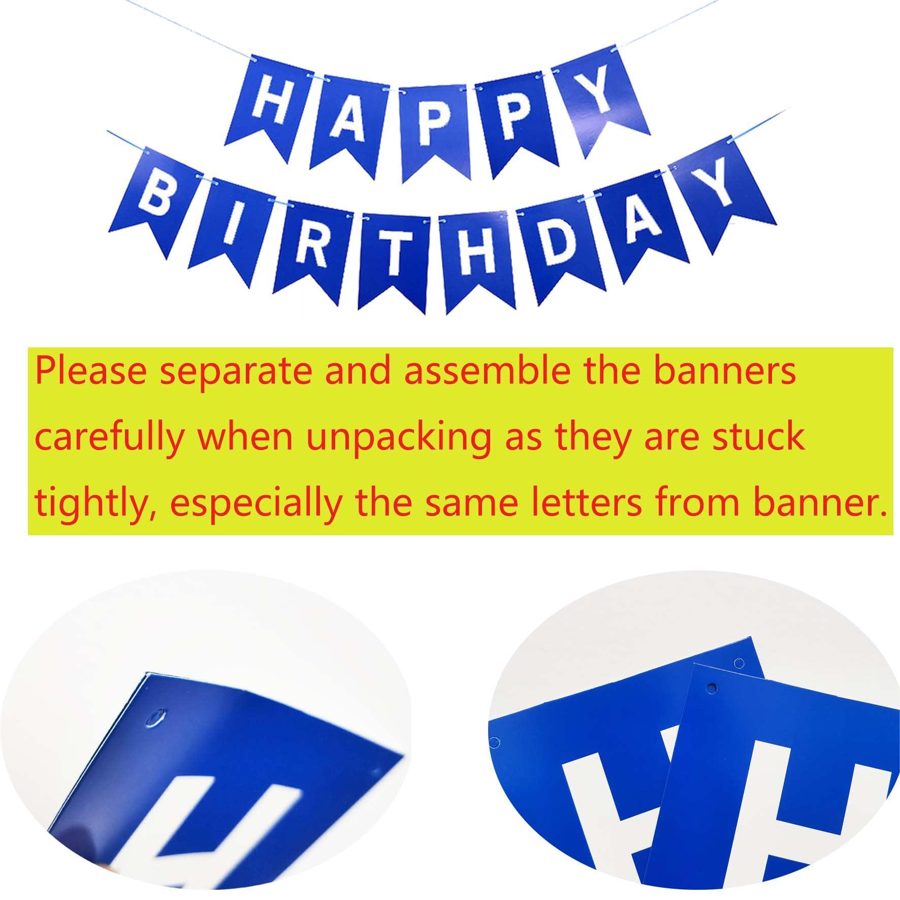 JumDaQQ 19th Birthday Party Decoration for Boys, Happy Birthday Banner Blue Number 19 Birthday Balloons 19th Birthday Latex Confetti Balloon for Boys Him Son 19 Years Old Birthday Decoration Supplies(19th)