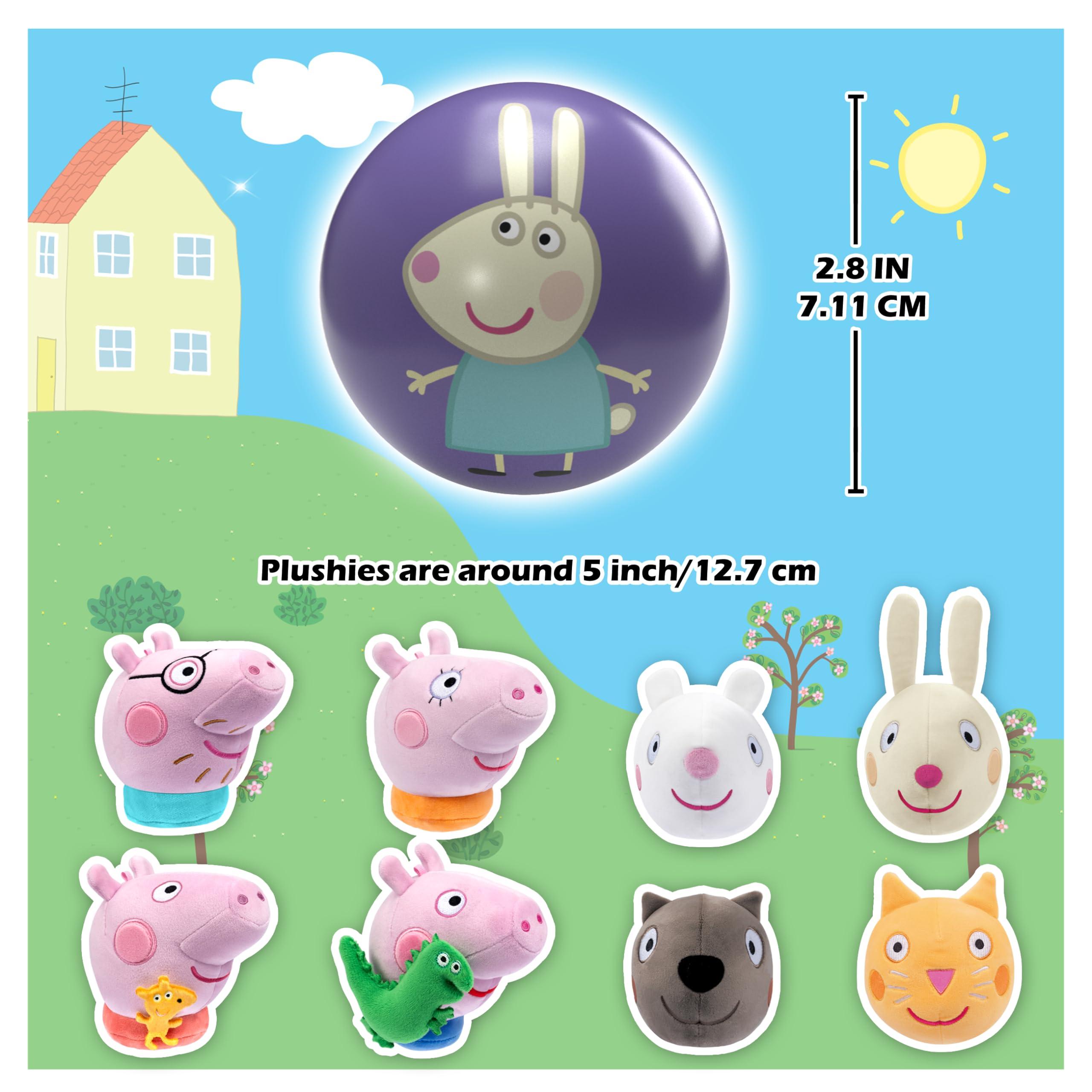 MiraBall MiraBall Peppa Pig Mystery Expandable Maxi Plush to UNbox, Collectible Squishy and Soft Plush with 4 Surprise, Limited Edition, Great Toy Gift, Trendy for Kids Aged 3+ (4-Pack)