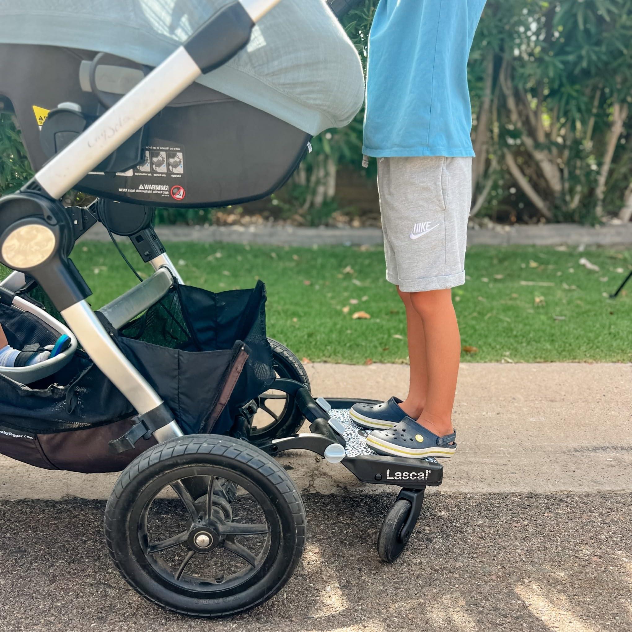 Lascal Lascal BuggyBoard Mini Universal Stroller Board, Fits 90% of Strollers, Compatible with UPPAbaby, Bugaboo, No Need for a Double Stroller for Infant and Toddler, Max Weight 66 lbs, Leopard