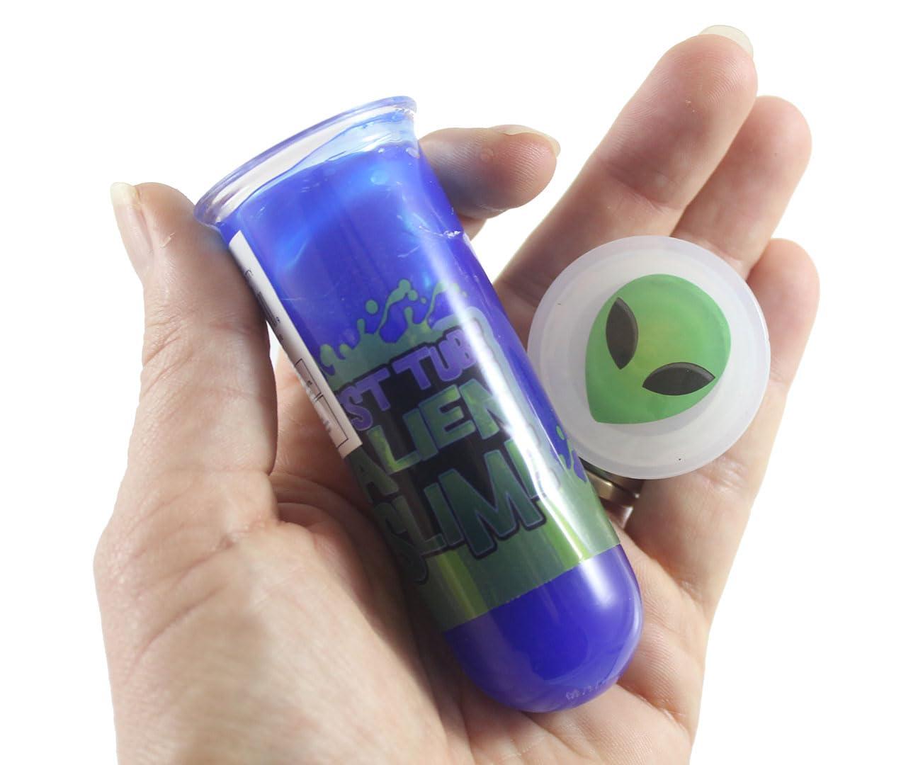Curious Minds Busy Bags Bulk - 24 Alien Test Tube Slime with Mini Figurine - Oozy Gooey Fun Party Favor Prize Toy (2 Dozen)