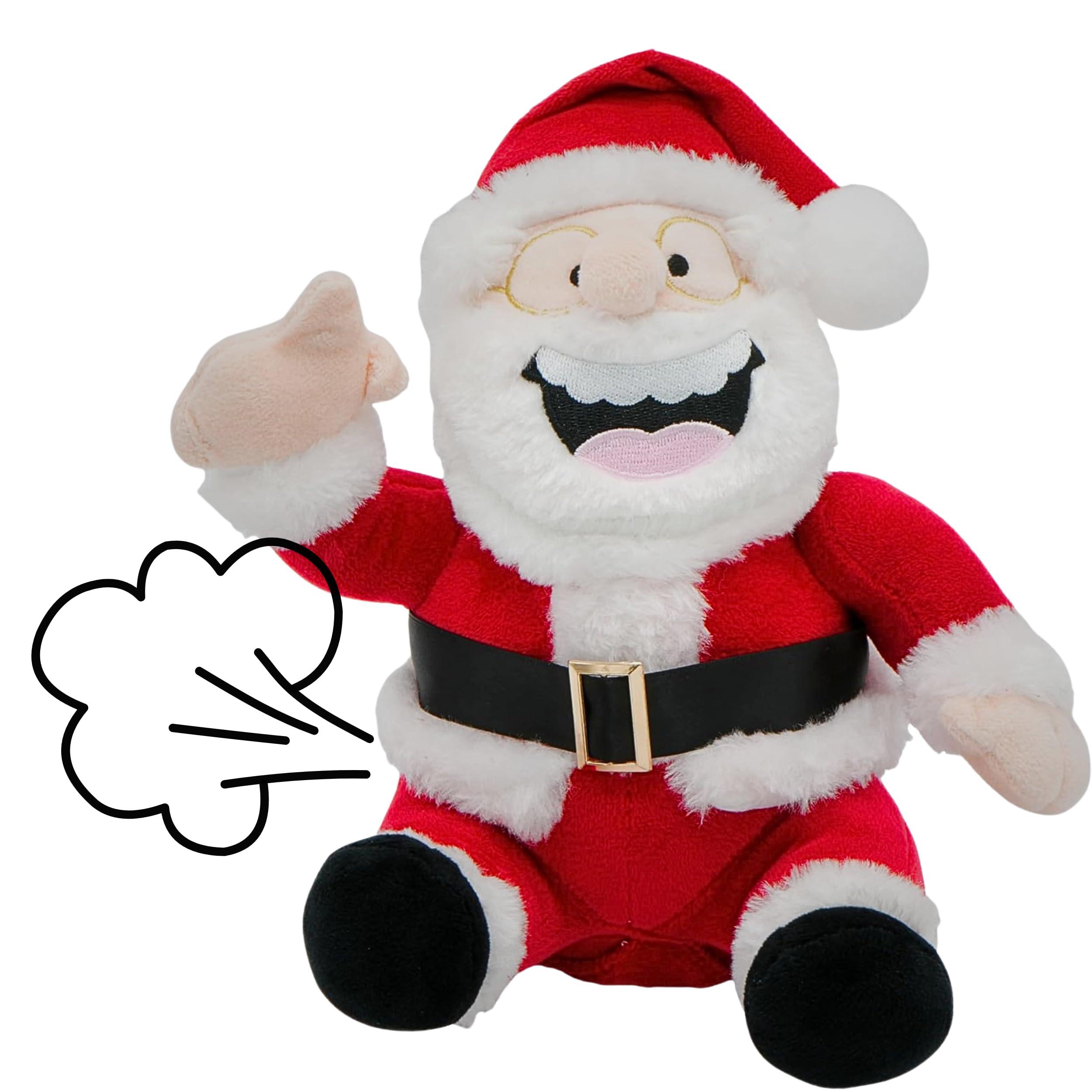 4E\'s Novelty 4E\'s Novelty Farting Santa Claus 8 Inch Talking Animated Christmas Plush Toys for Kids 8\" Funny Christmas Stuffed Animals Gag Gifts for Boys Girls Teens White Elephant Gift