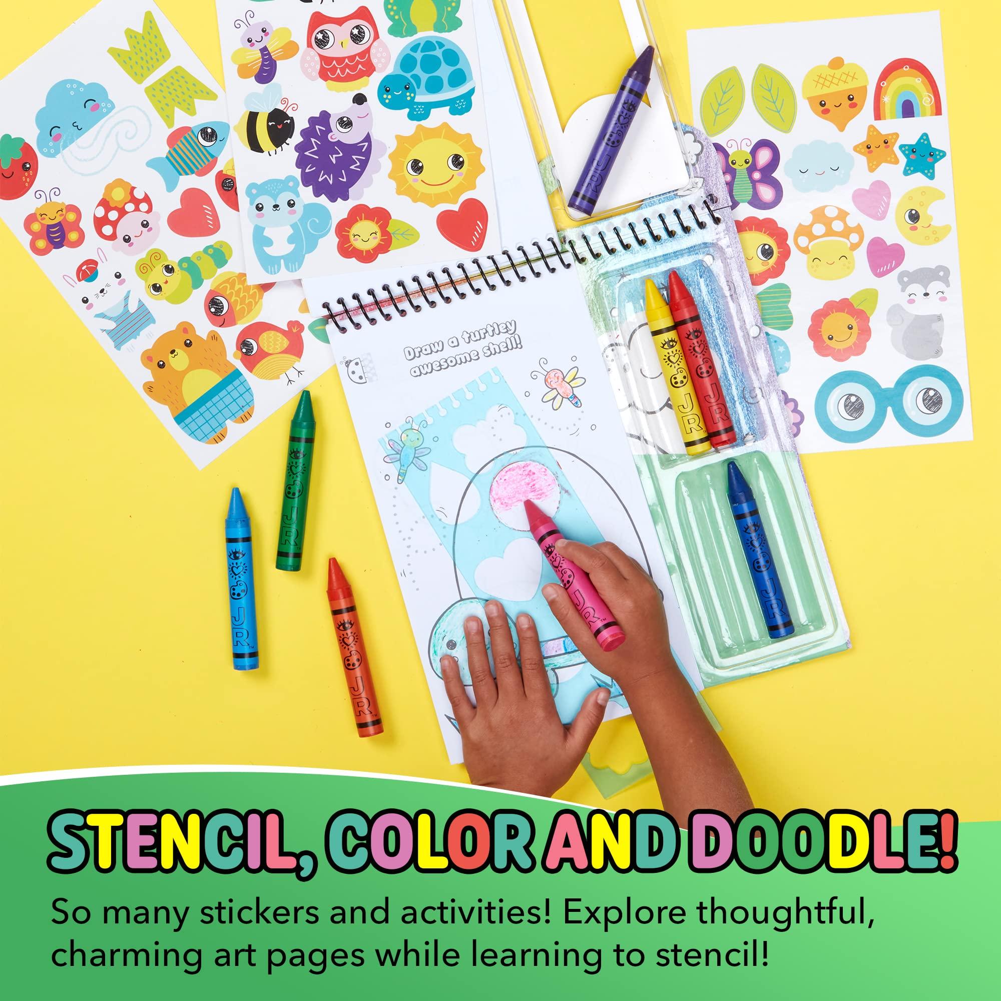 Bright Stripes Bright Stripes Travel Coloring Kit for Kids: Art On the Go Coloring Books and Crayons, Sticker Activity Book - Mess-Free Collage Fun for Ages 3+ (Art On The Go Nature)