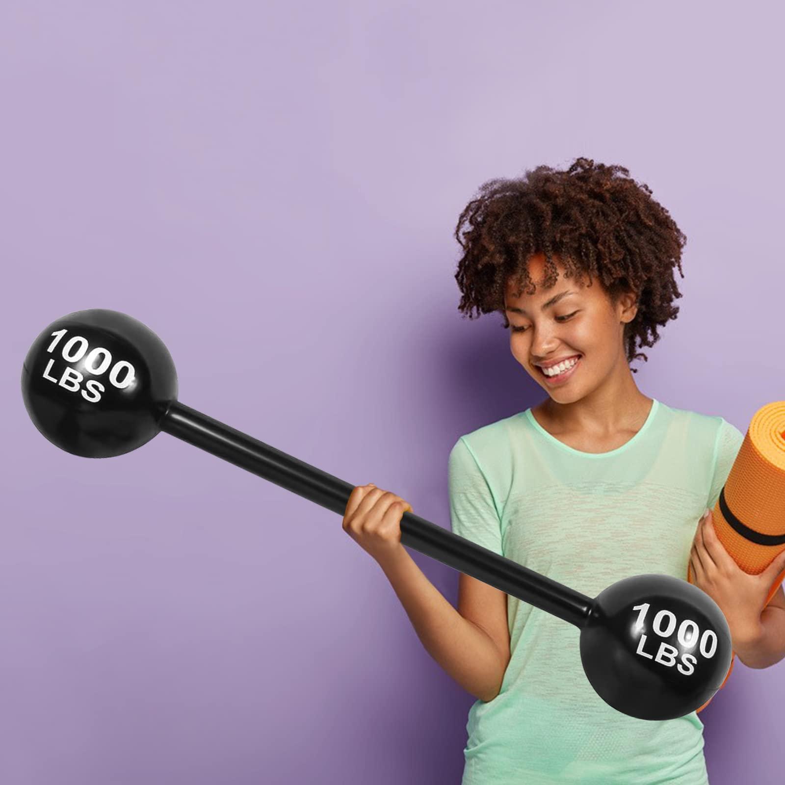 EVERMARKET Giant Inflatable Dumbbell Barbell,Funny Carnival Circus Decorations Birthday Halloween Strongman Party Decorations Fake Weights Cosplay Props Party Supplies,Blow Up Strongman Costume Photo Booth Props