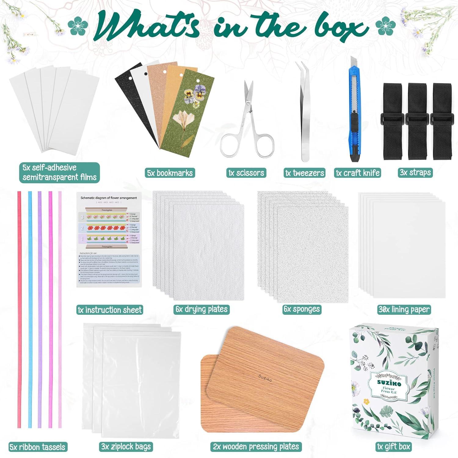 Suziko Suziko Professional Flower Press Kit 6 Layers 6.3 x 8.3 inch Flower Press Kit, Brown,Flower Pressing Kit for Adults Kids, Great Gift for Lover