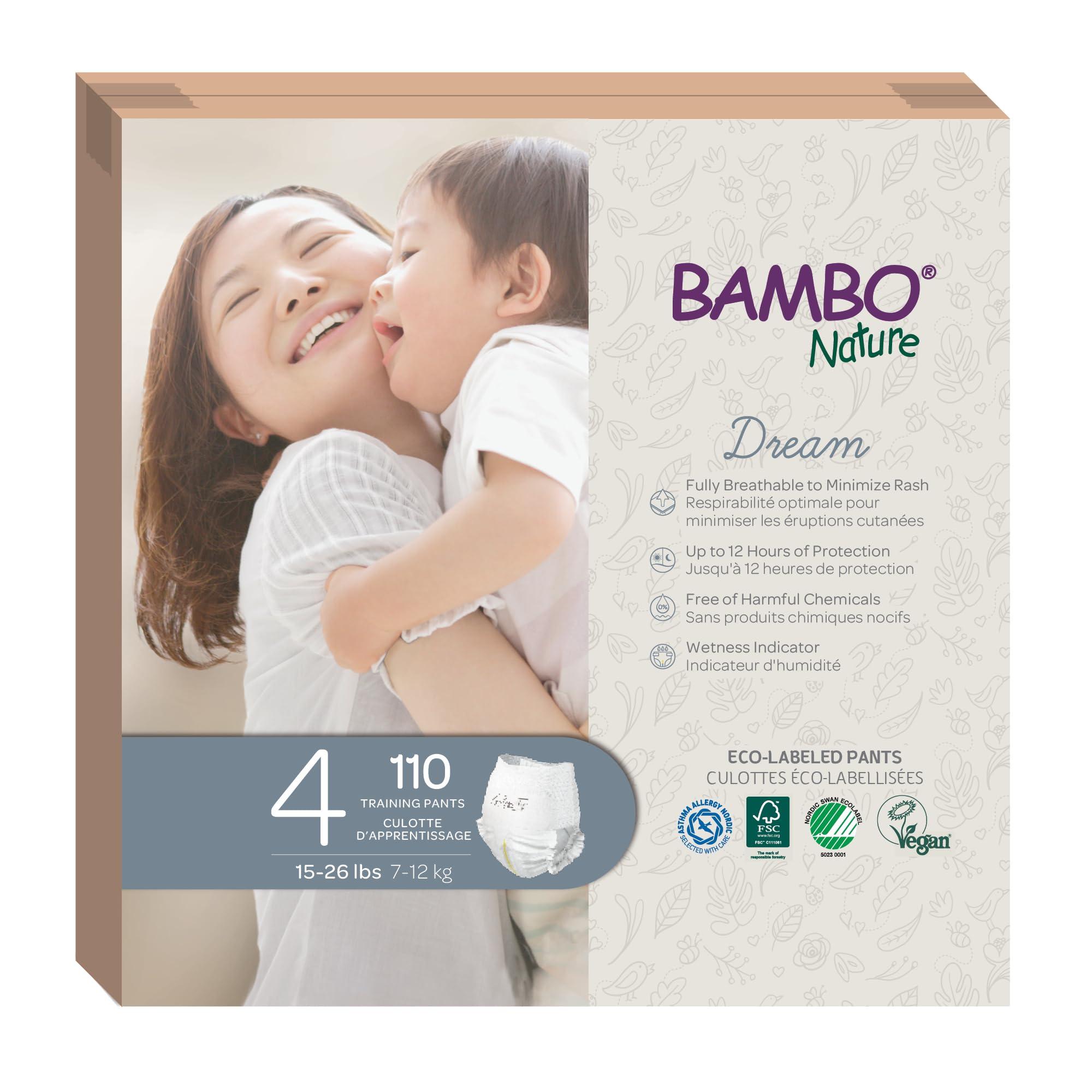 Bambo Nature Bambo Nature Hypoallergenic Training Pants, Eco-Labeled Training Pants, Totally Chlorine-Free, Skin Friendly - Size 4 (110 Count)