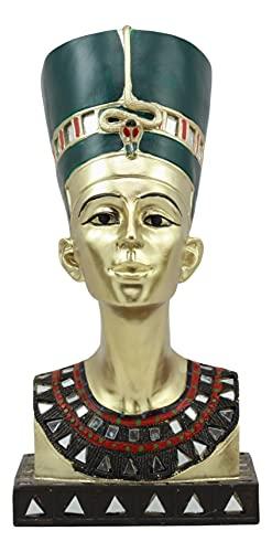 Ebros Gift Ebros Golden Ancient Egyptian Queen Nefertiti Bust Statue 9.75" Tall Wife of Pharaoh Akhenaten Gods and Goddesses of Egypt Ancestor of Cleopatra Classical Sculpture