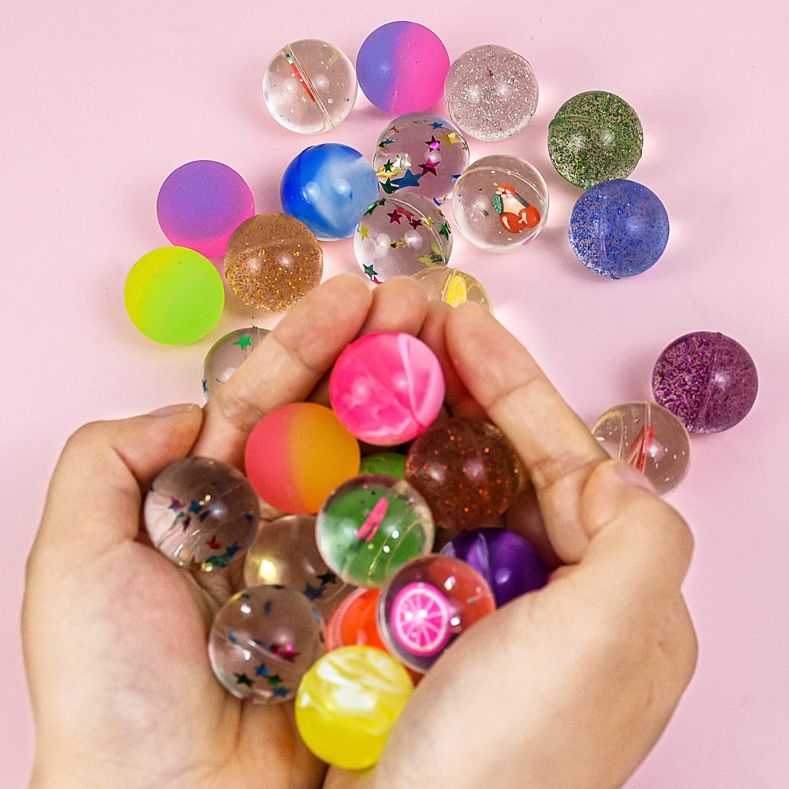 Mofuiry 30Pcs Small Bouncy Balls for Kids, 1 inch Rubber Bouncy Balls Bulk Small Rubber Balls Mini Bouncing Ball 25mm Assorted High Bounce Rubber Ball for Birthday Party Favors Bag Fillers Halloween Prizes