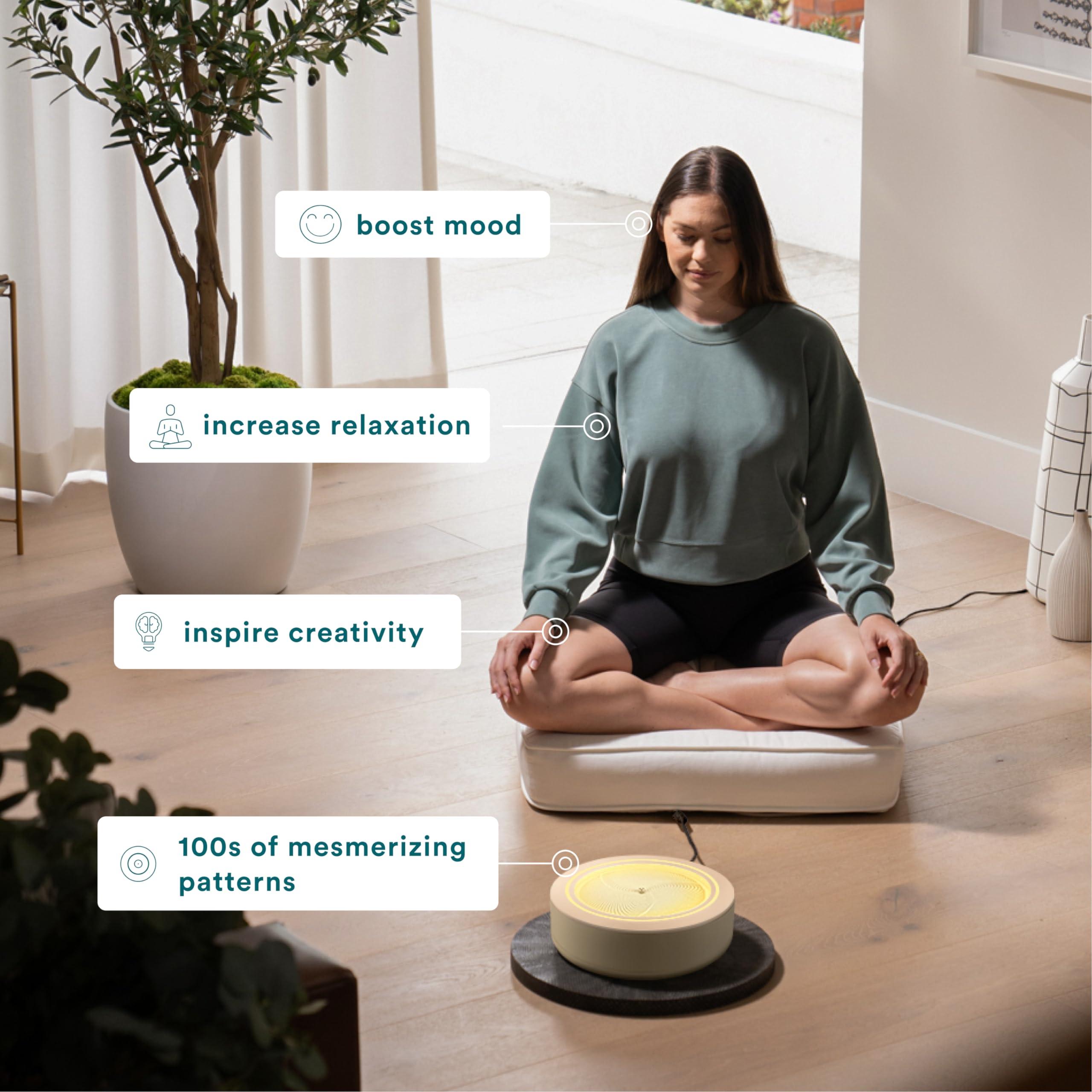 Homedics Homedics 11 Drift Sandscape, Compact Size, Zen Garden, Meditation Accessories, Decorative Sandscape, Smart LED Lighting, Wi-Fi Enabled (Nude)
