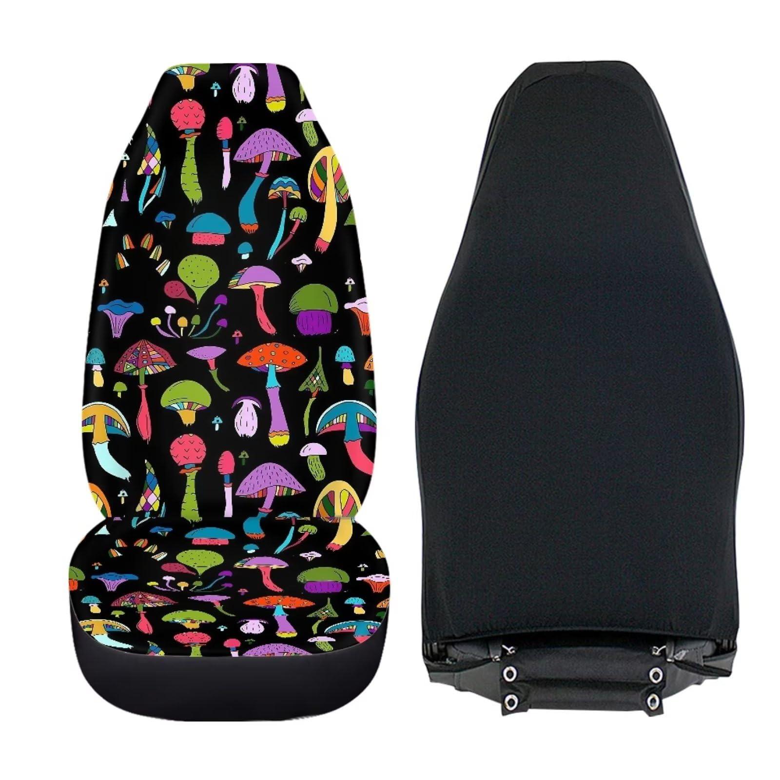 Agoviwo Mushroom Graphic Car Front Seat Cover Novelty Christmas Car Seat Cover Car Accessories for Women Men