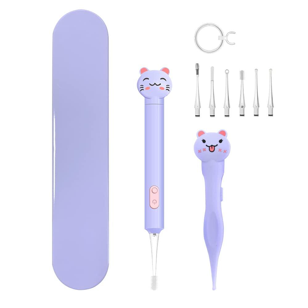 CSGTSWGS 2 Pack Baby Nose and Ear Cleaner, Nasal Booger and Ear Wax Removal Tool Nose Cleaner Tweezers with Light for Newborns Infants Adult Safely Clean Baby's Boogers Ear Wax Baby Must Have Items(Purple)