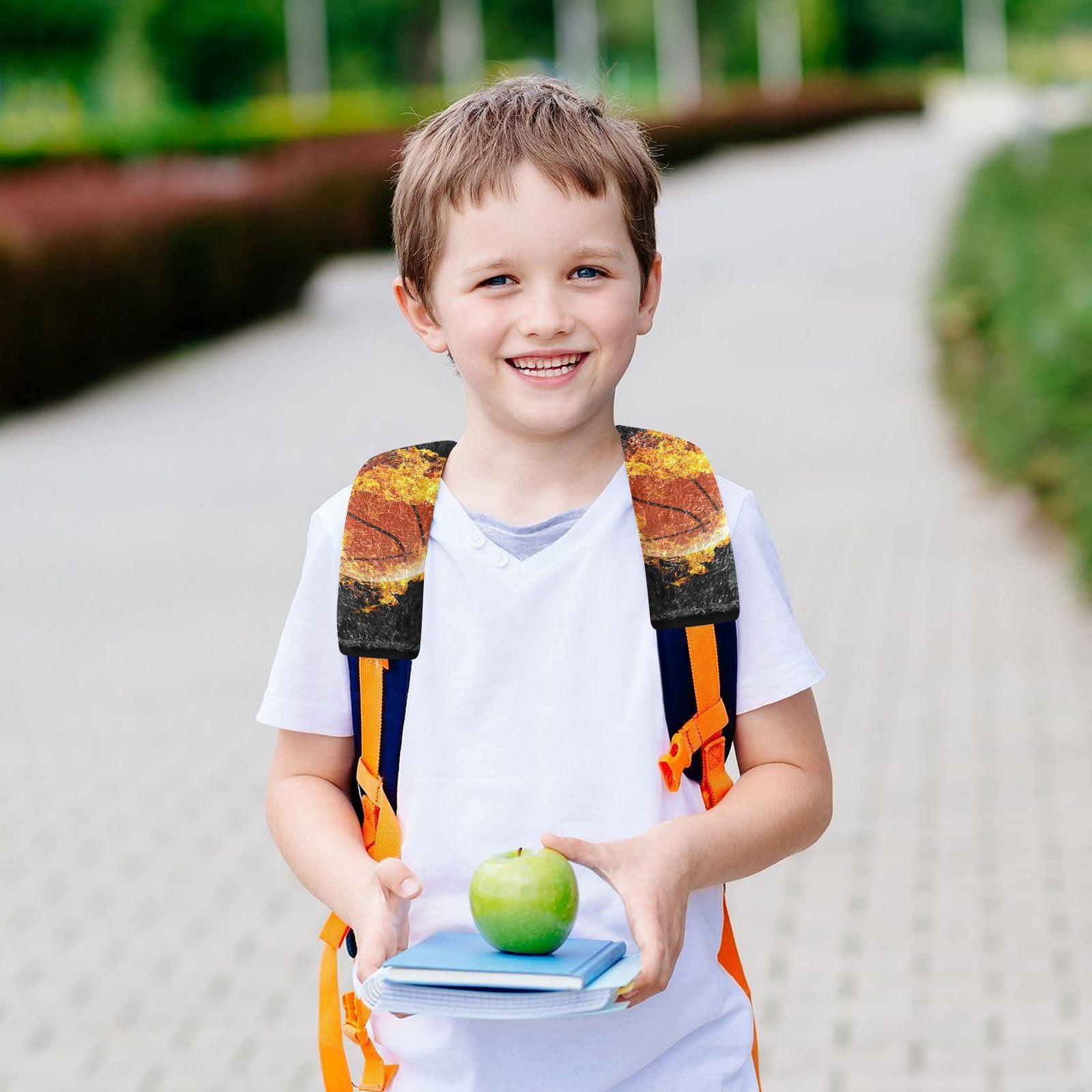 Dussdil Flame Basketball Ball Seat Belt Cover 2 Pack for Car Seat Strap Shoulder Seatbelt Covers Baby Kids Soft Car Seat Cover Pad Car Accessories for Boys Girls Adults Babies 6.5 in