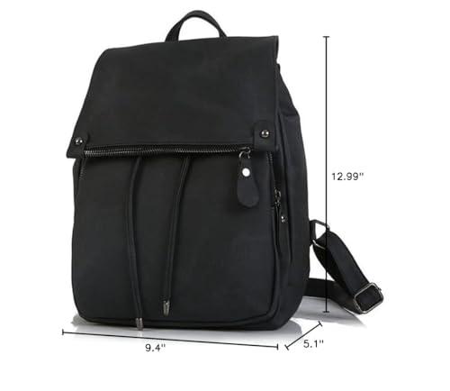 Weloveushop Women's Flip Drawstring Backpack PU Fashion Solid Color Ladies Bag