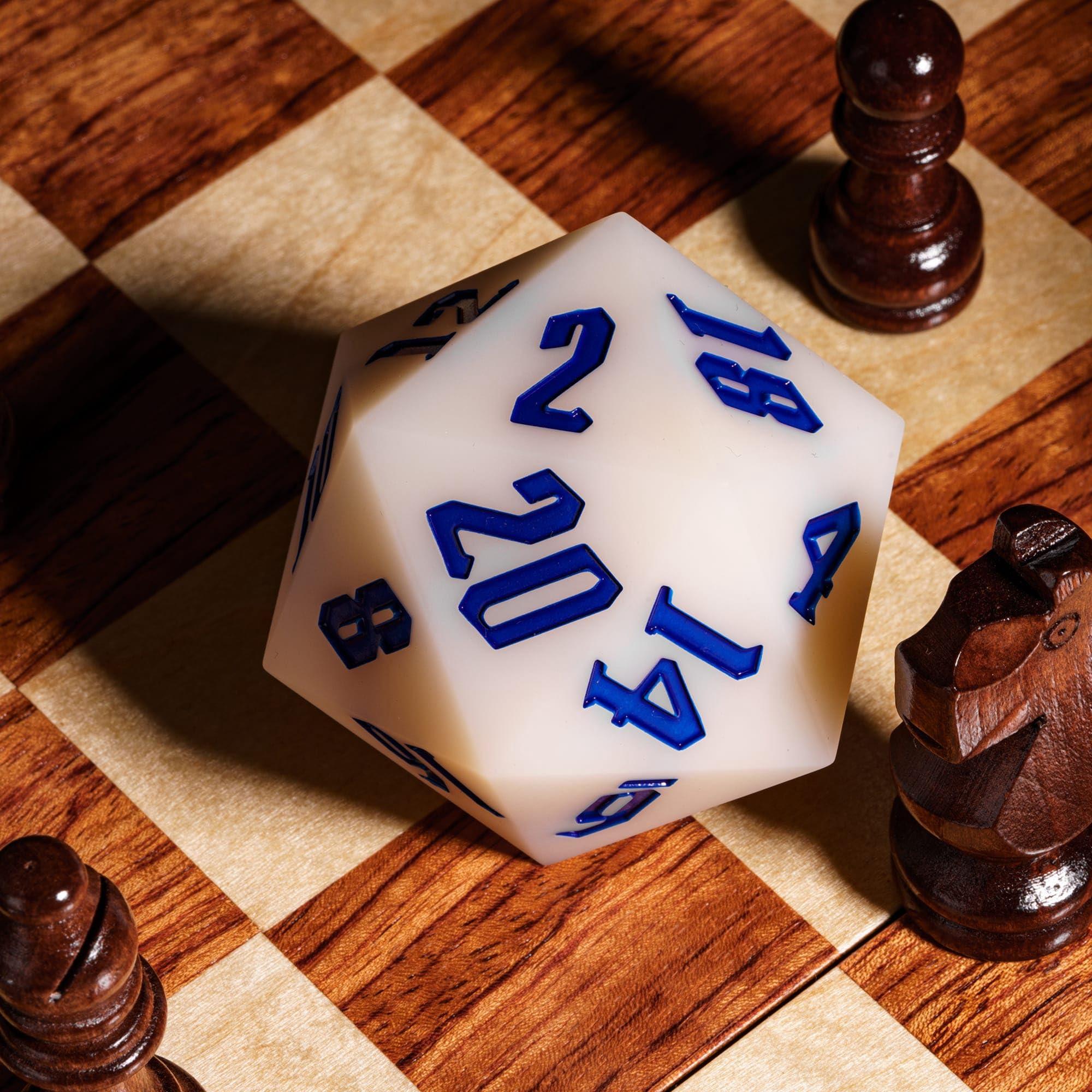 IUSTIDIE IUSTIDIE Silicone 55mm D20, Light Changing Colors Large D20 Single 20 Sided DND Dice, D20 Giant Polyhedral Dice with Dice Gift Box for Dungeons and Dragons Table Games(Red Yellow/Blue)